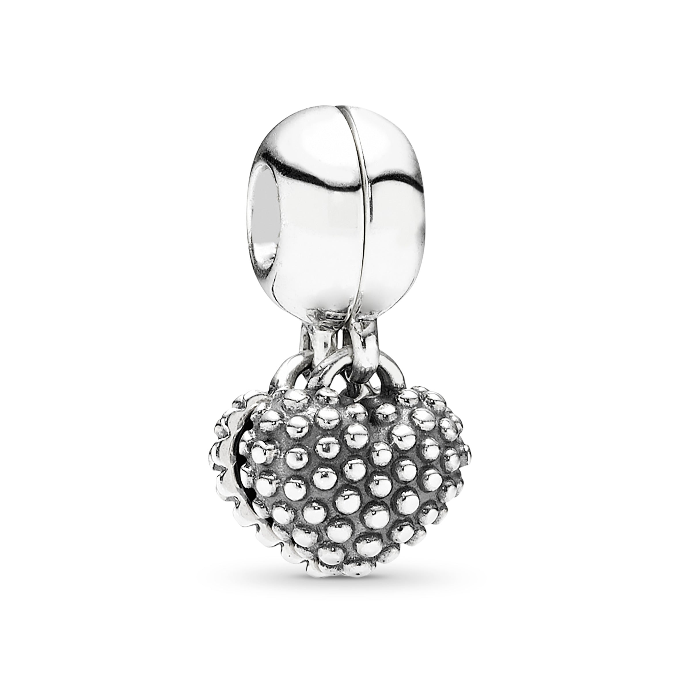 Mother and daughter heart silver dangle with red enamel