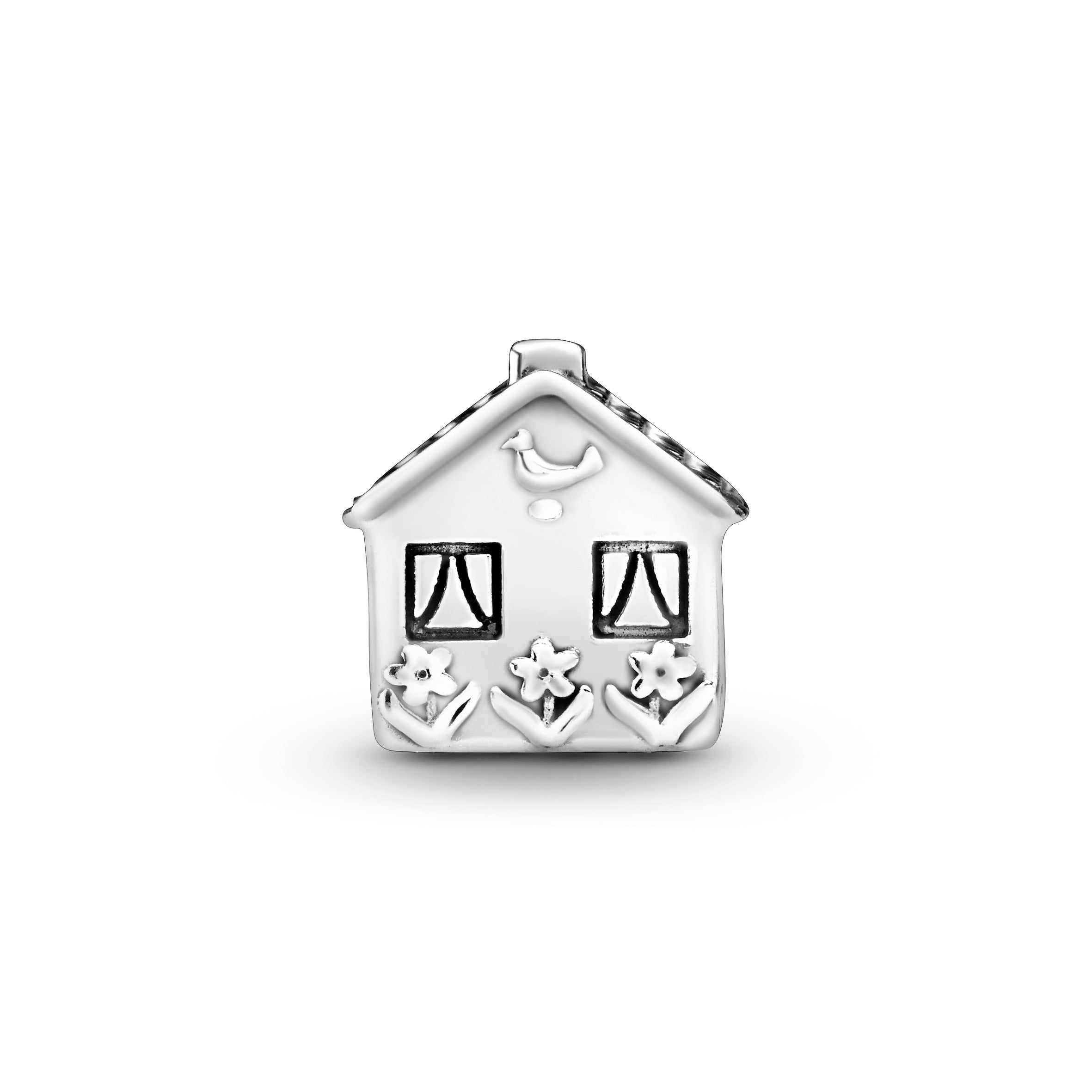 Family home silver charm