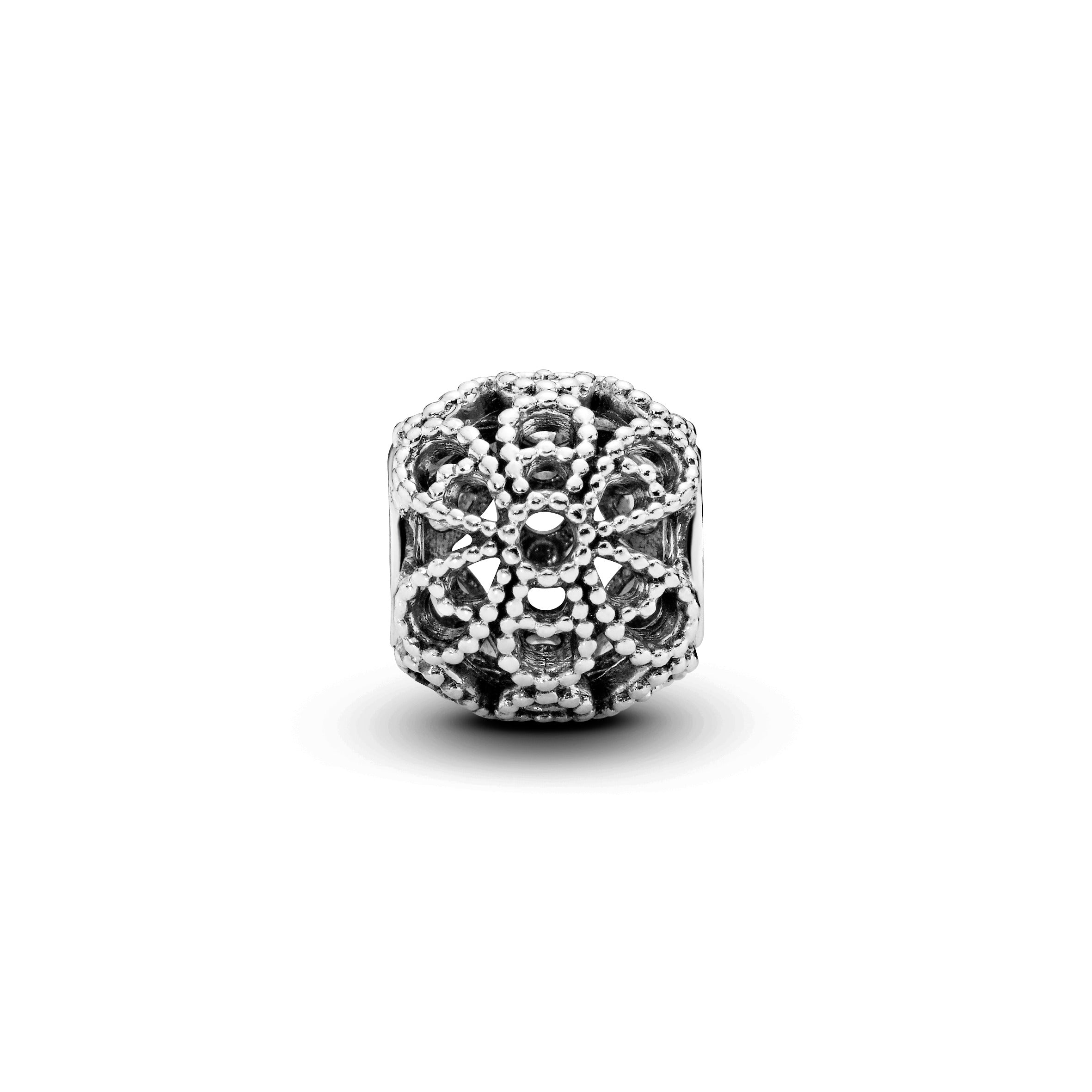 Openwork roses silver charm