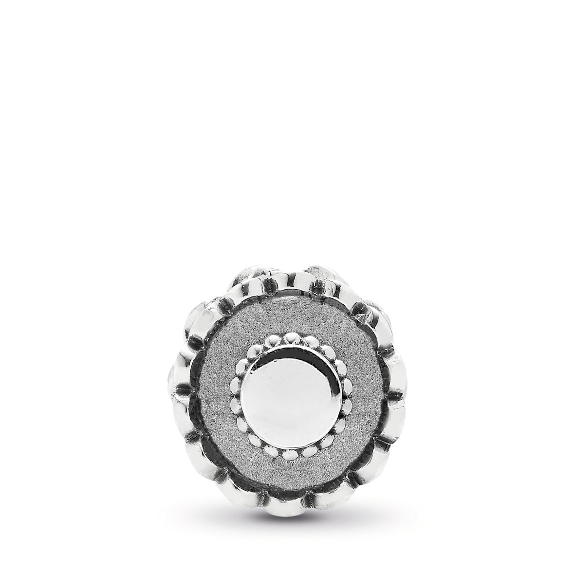 Birthday cake silver charm