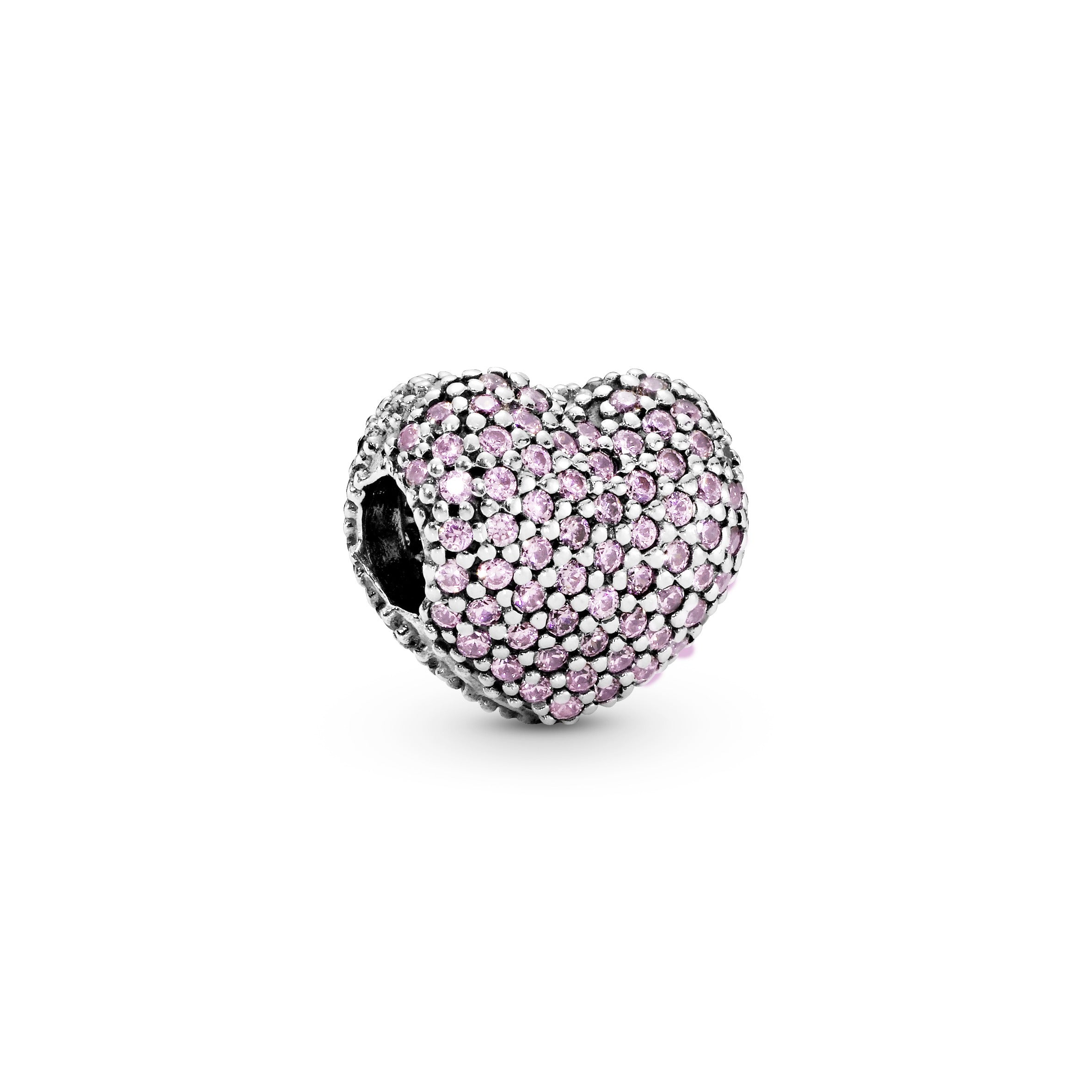 Pink Pavé Heart Clip Charm