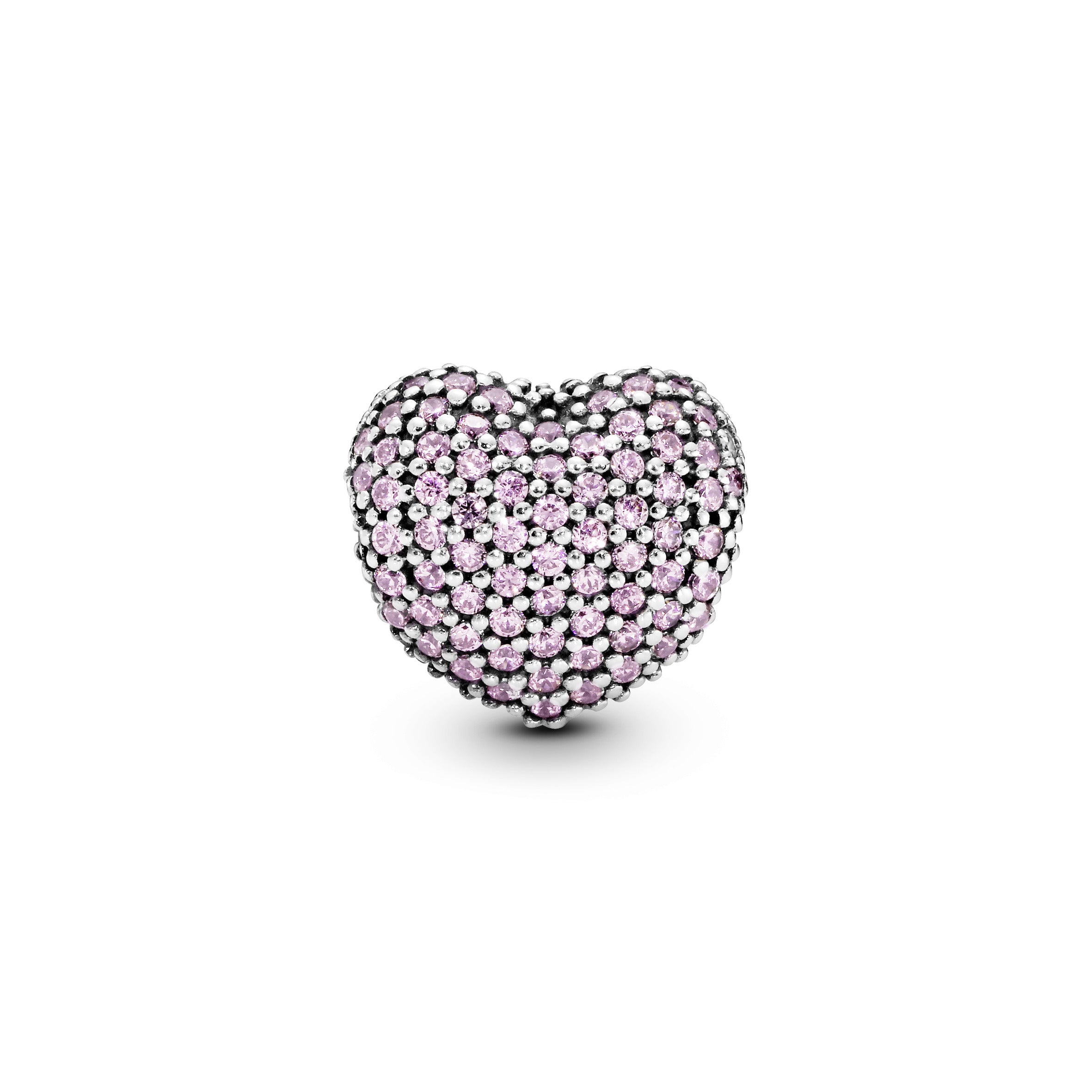 Pink Pavé Heart Clip Charm