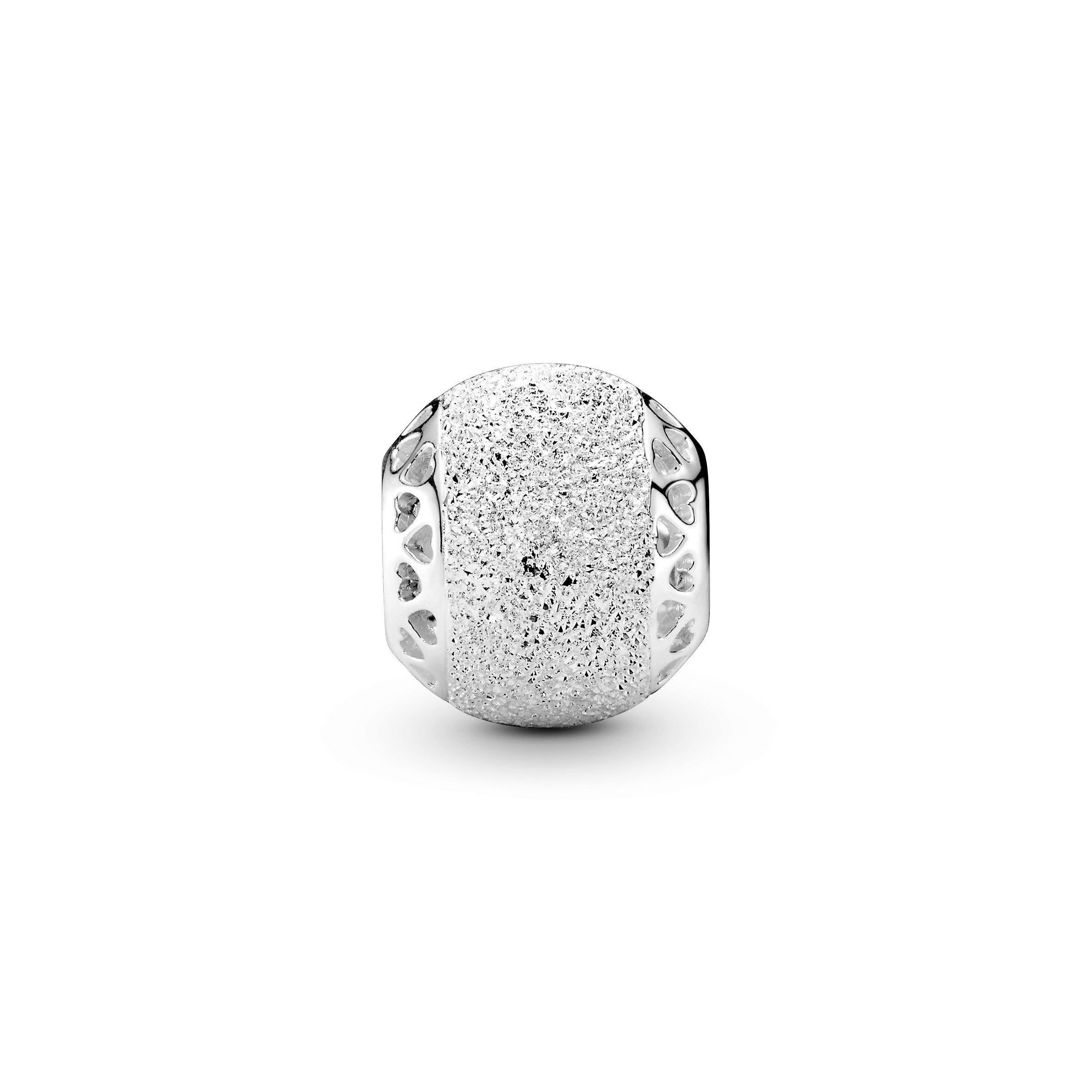 Silver charm with diamond pointing