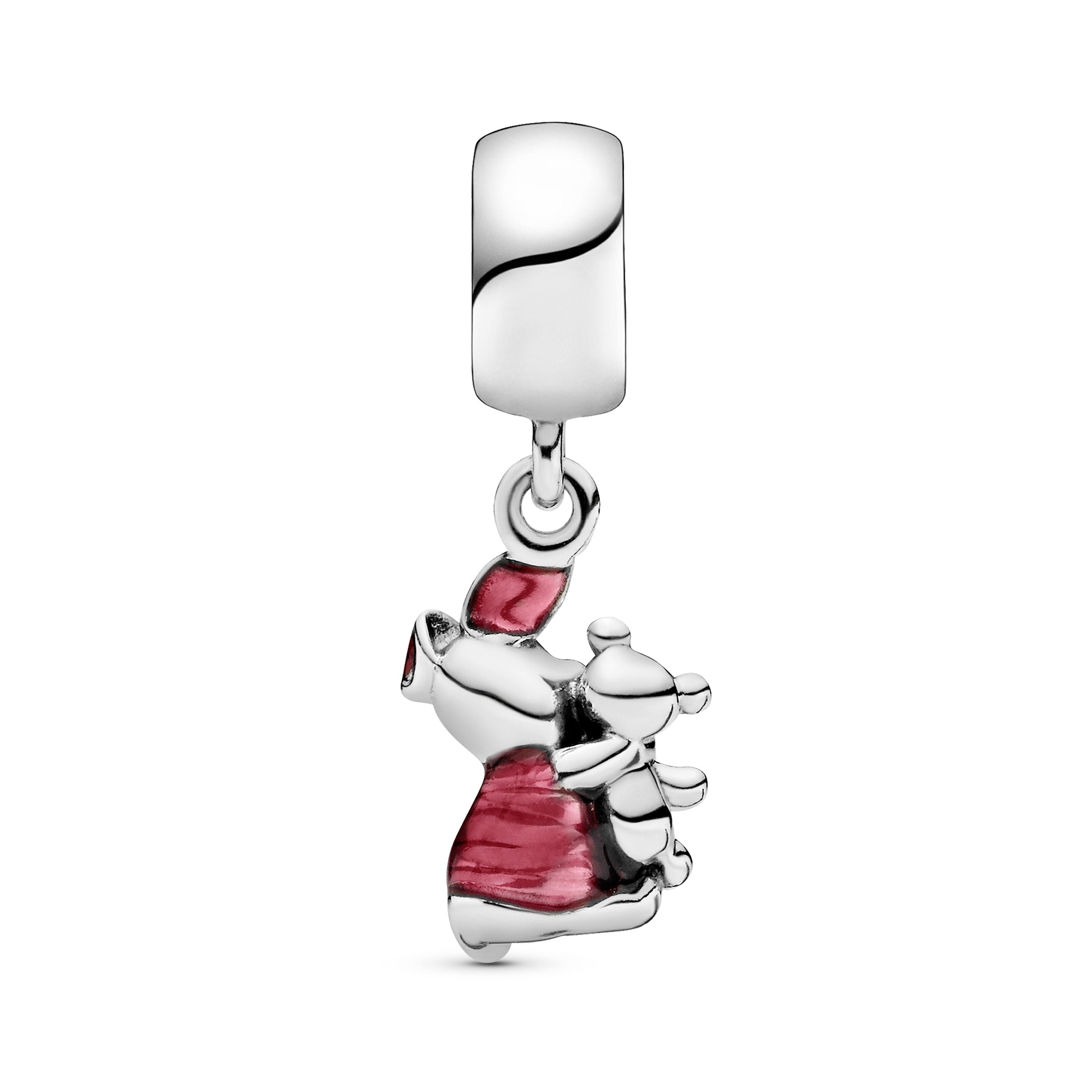 Disney Piglet silver dangle with pink enamel