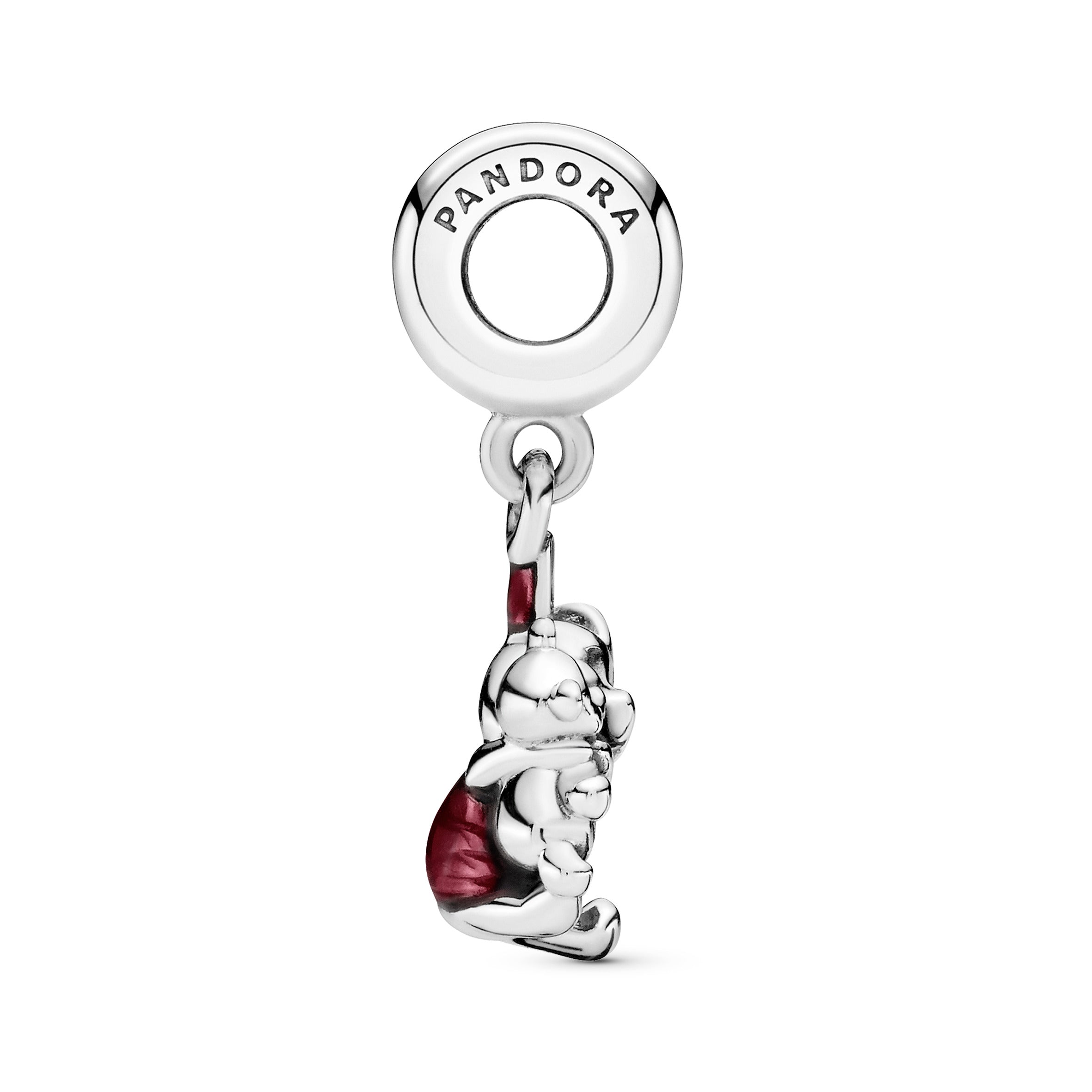 Disney Piglet silver dangle with pink enamel