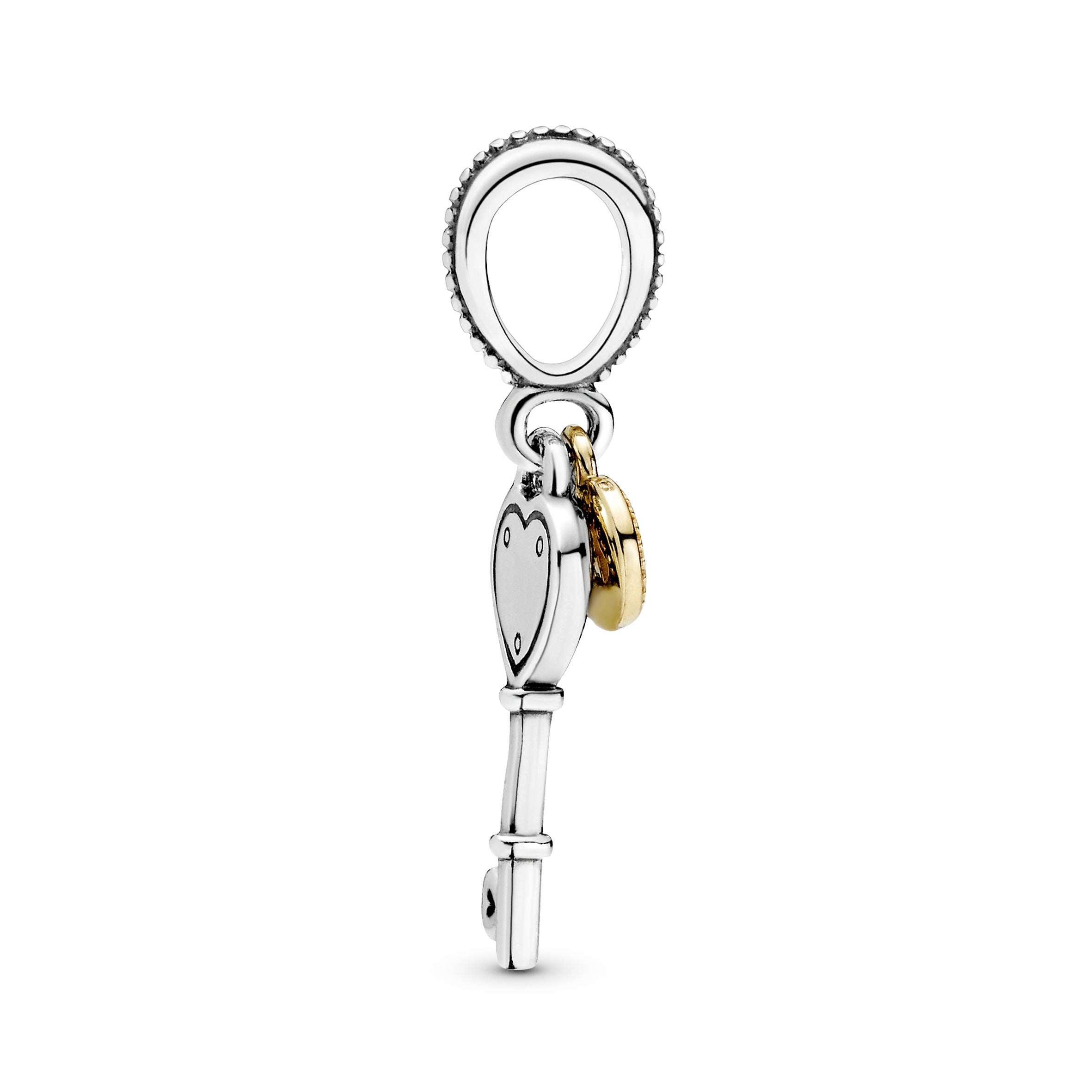 Key silver dangle with 14k keyhole