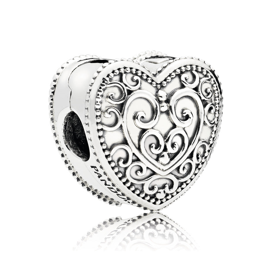 Heart silver clip
