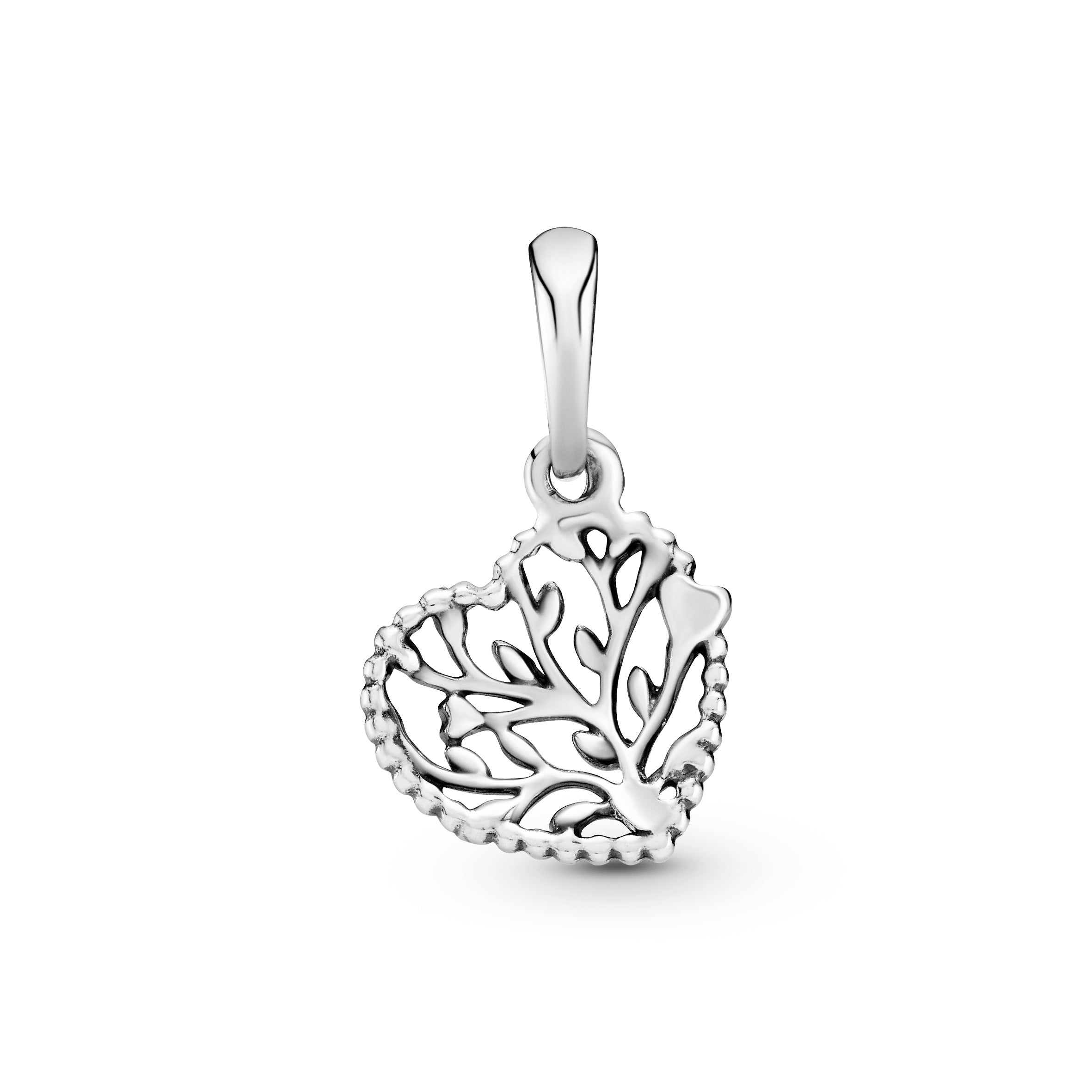 Tree of love heart silver dangle