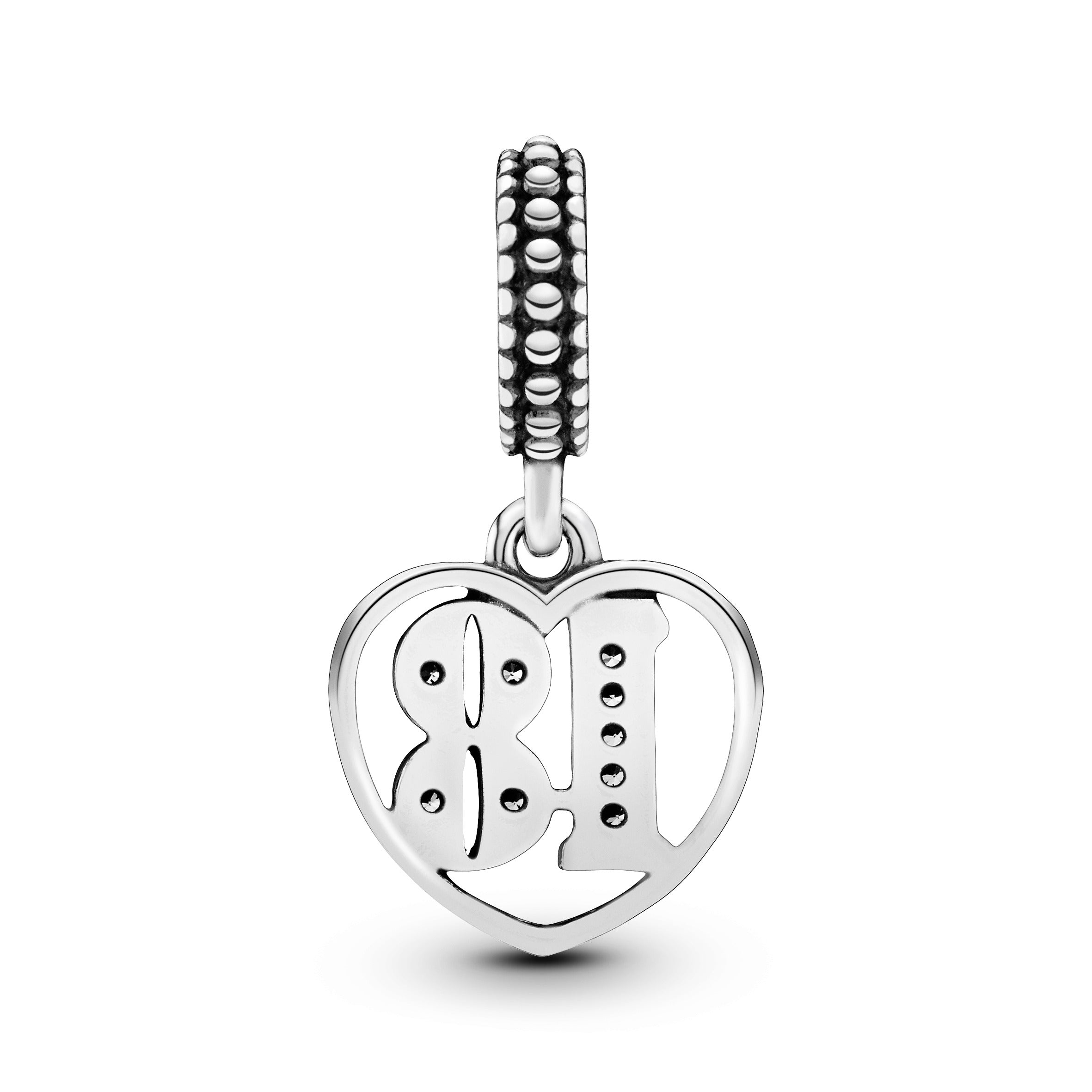 18 silver dangle with clear cubic zirconia
