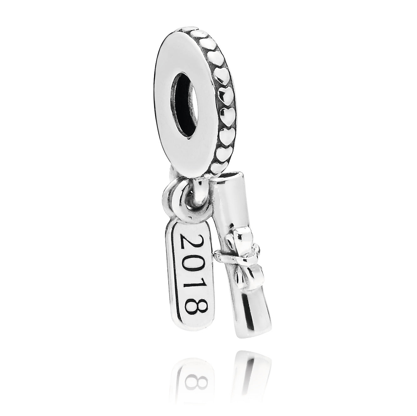 Graduation scroll silver dangle
