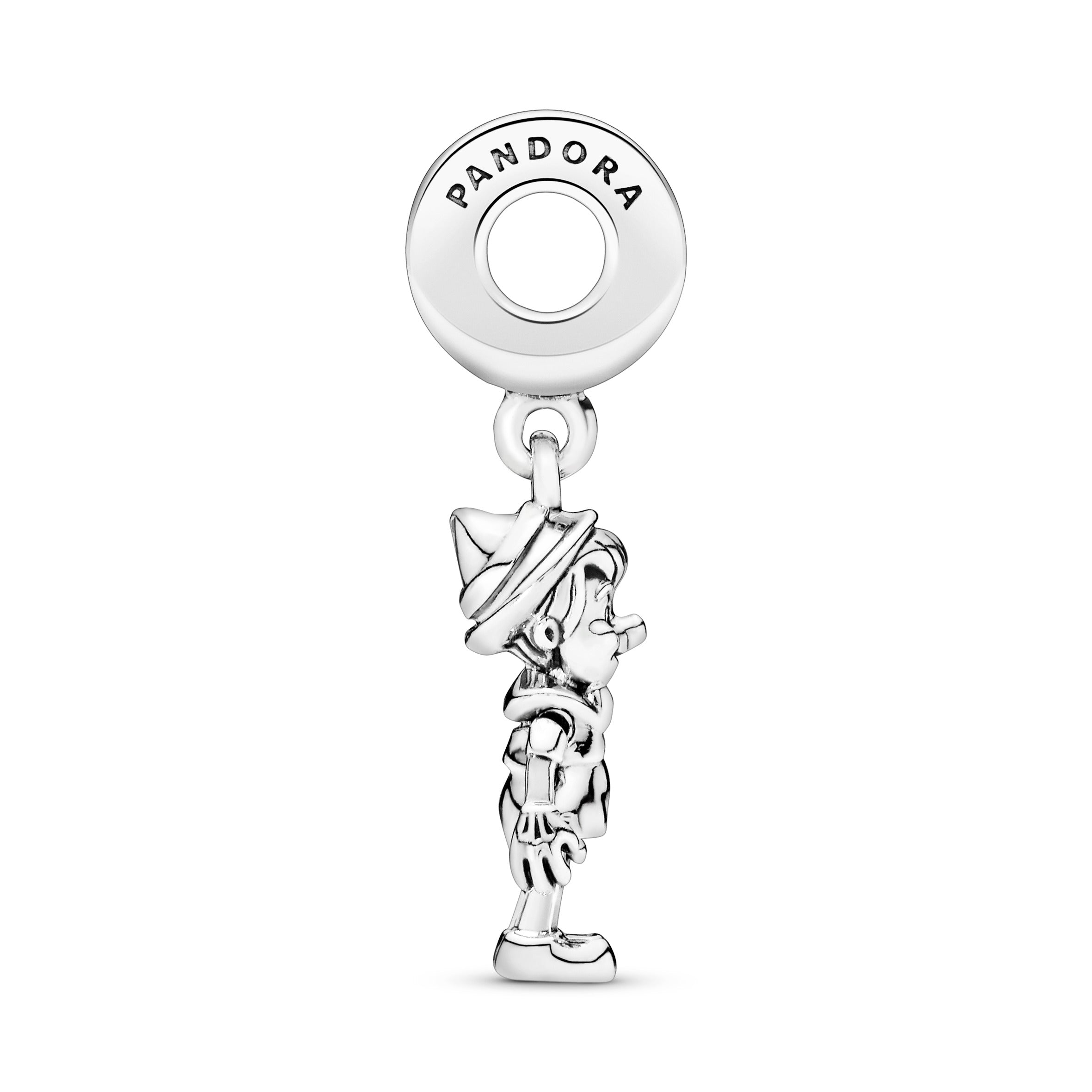 Disney Pinocchio silver dangle with clear cubic zirconia