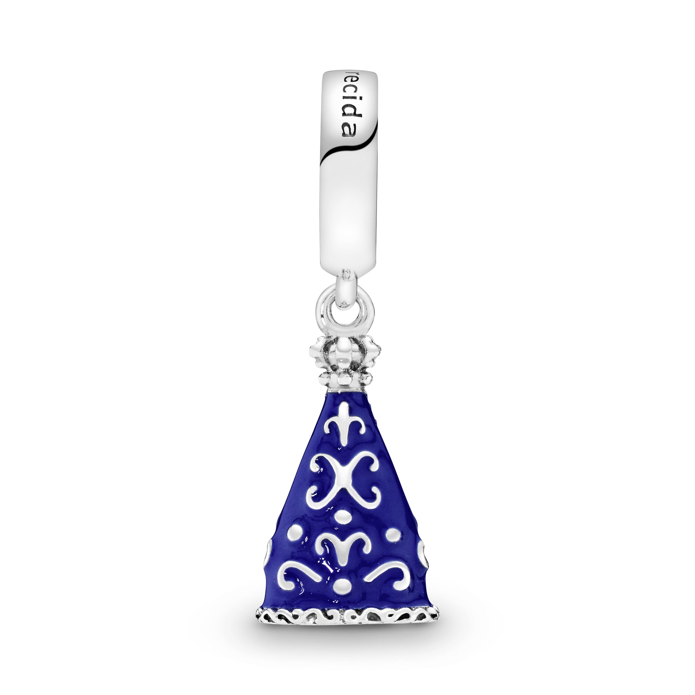 Nossa Senhora Aparecida silver dangle with blue enamel