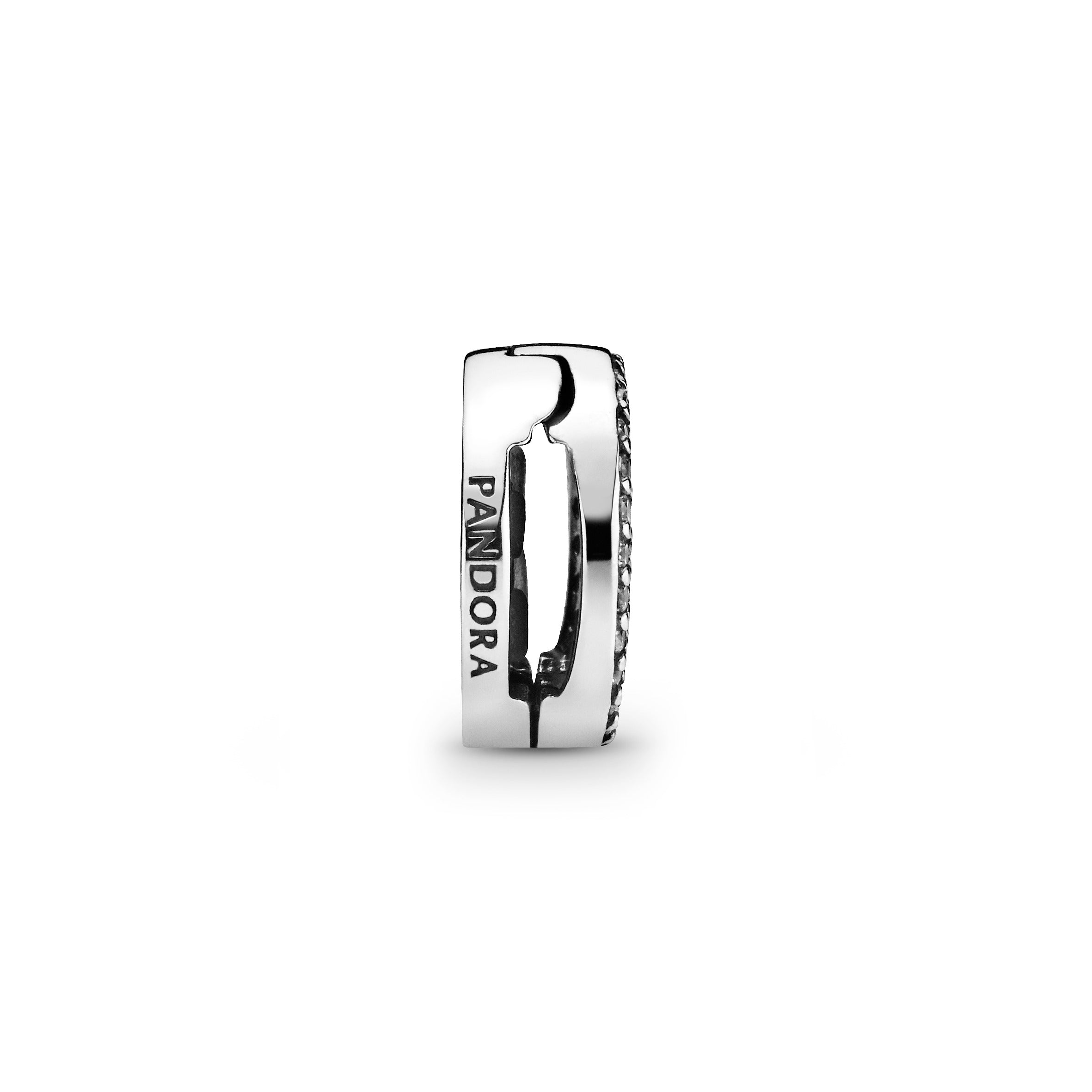 PANDORA Reflexions silver clip charm with clear cubic zirconia