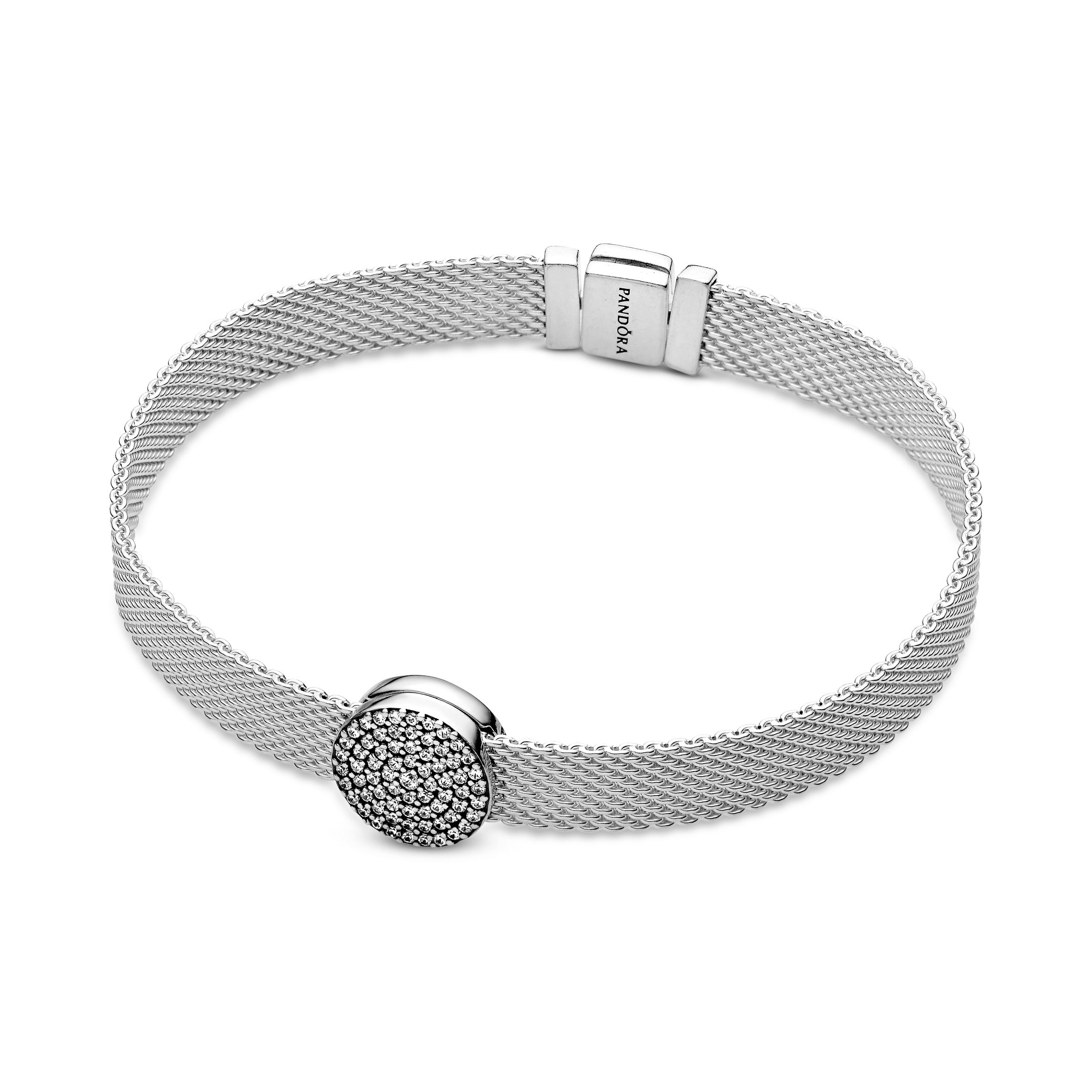 PANDORA Reflexions silver clip charm with clear cubic zirconia