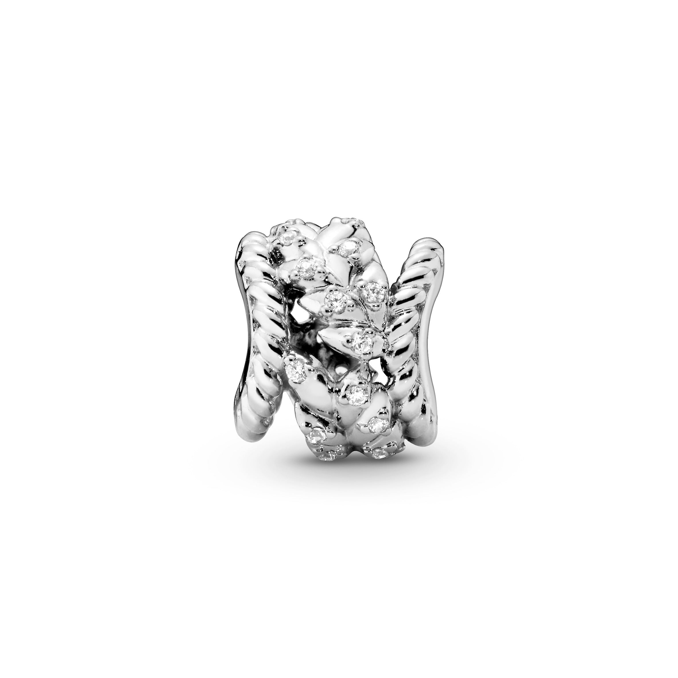 Seeds silver charm with clear cubic zirconia