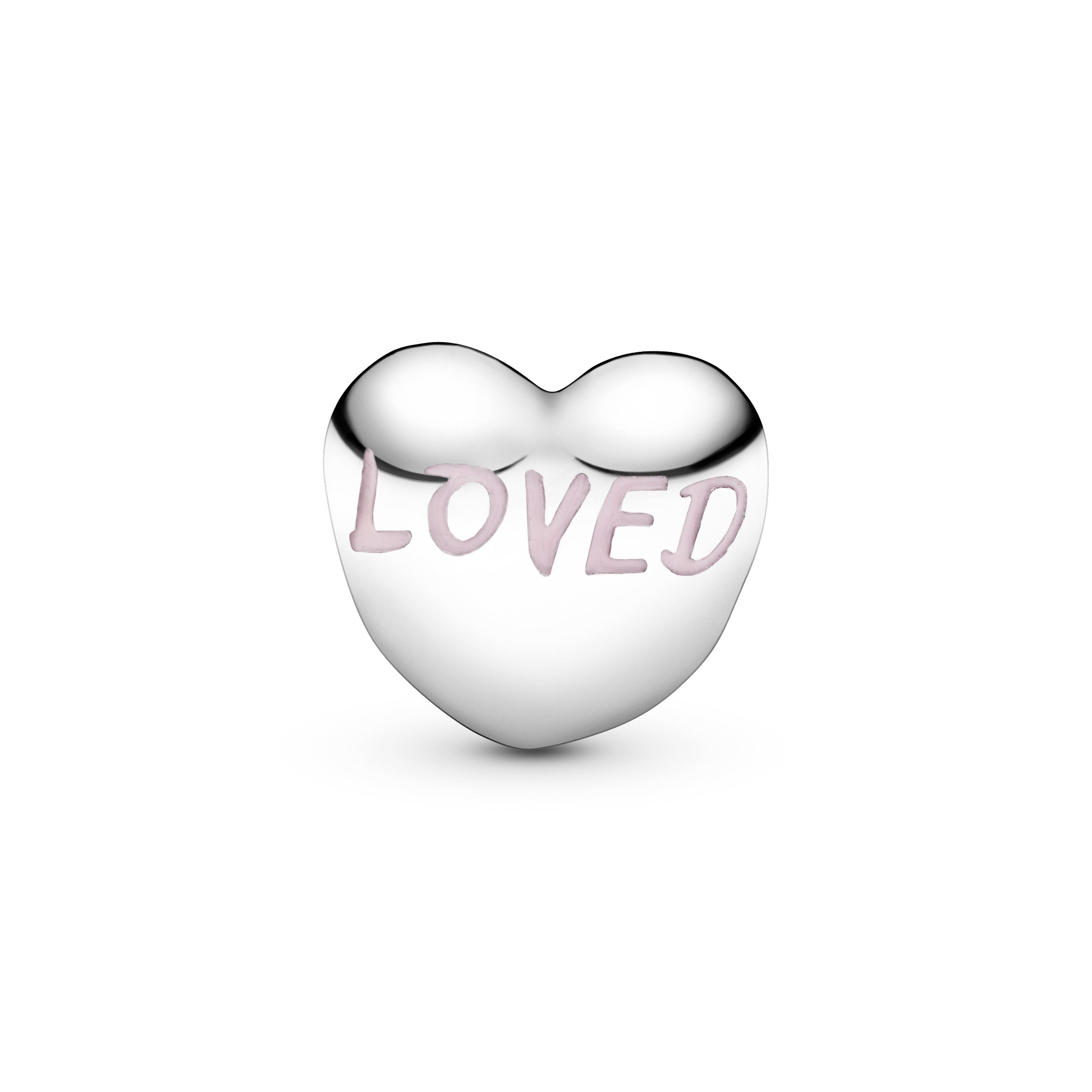 Heart silver clip with pink enamel