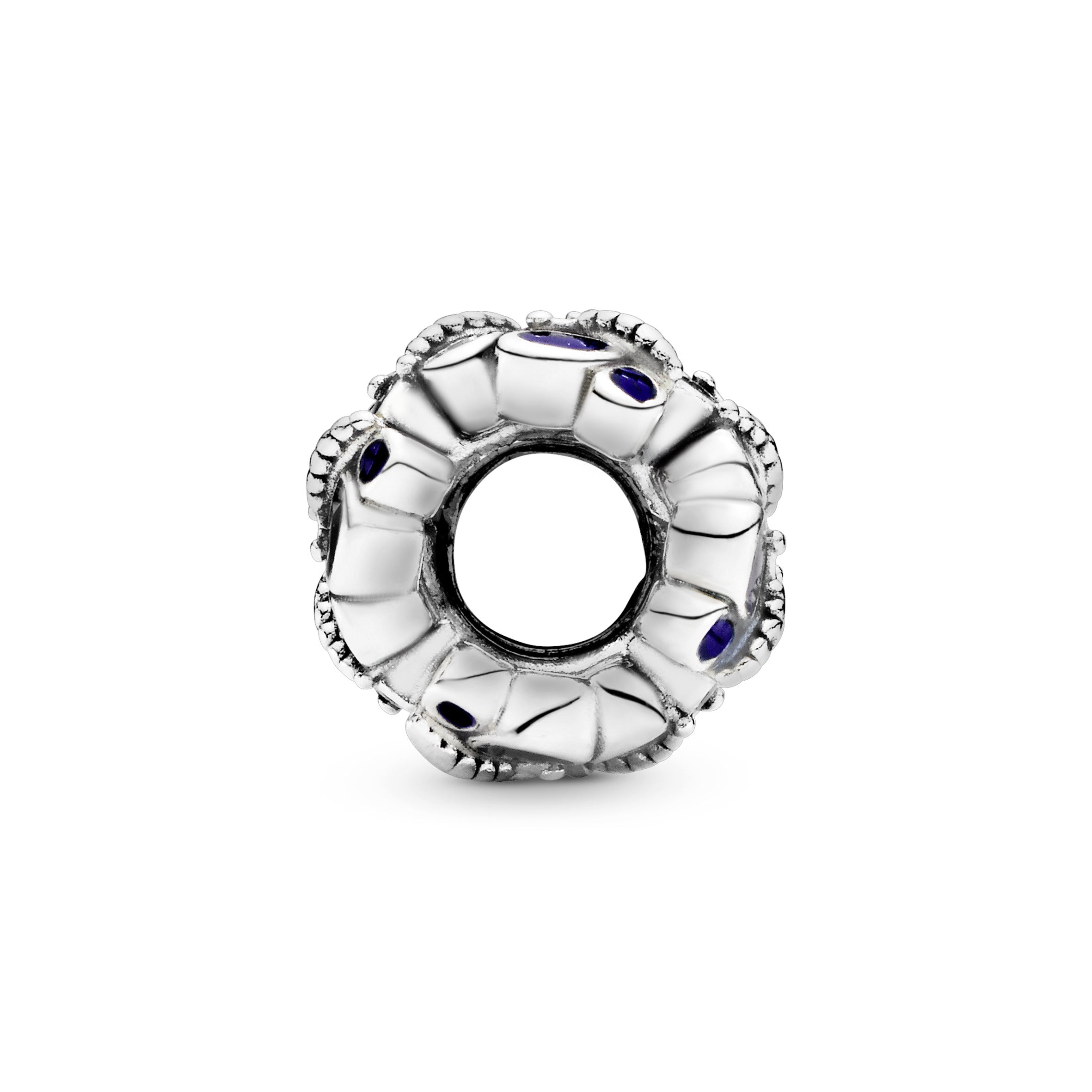 Butterfly silver spacer with pink and blue enamel