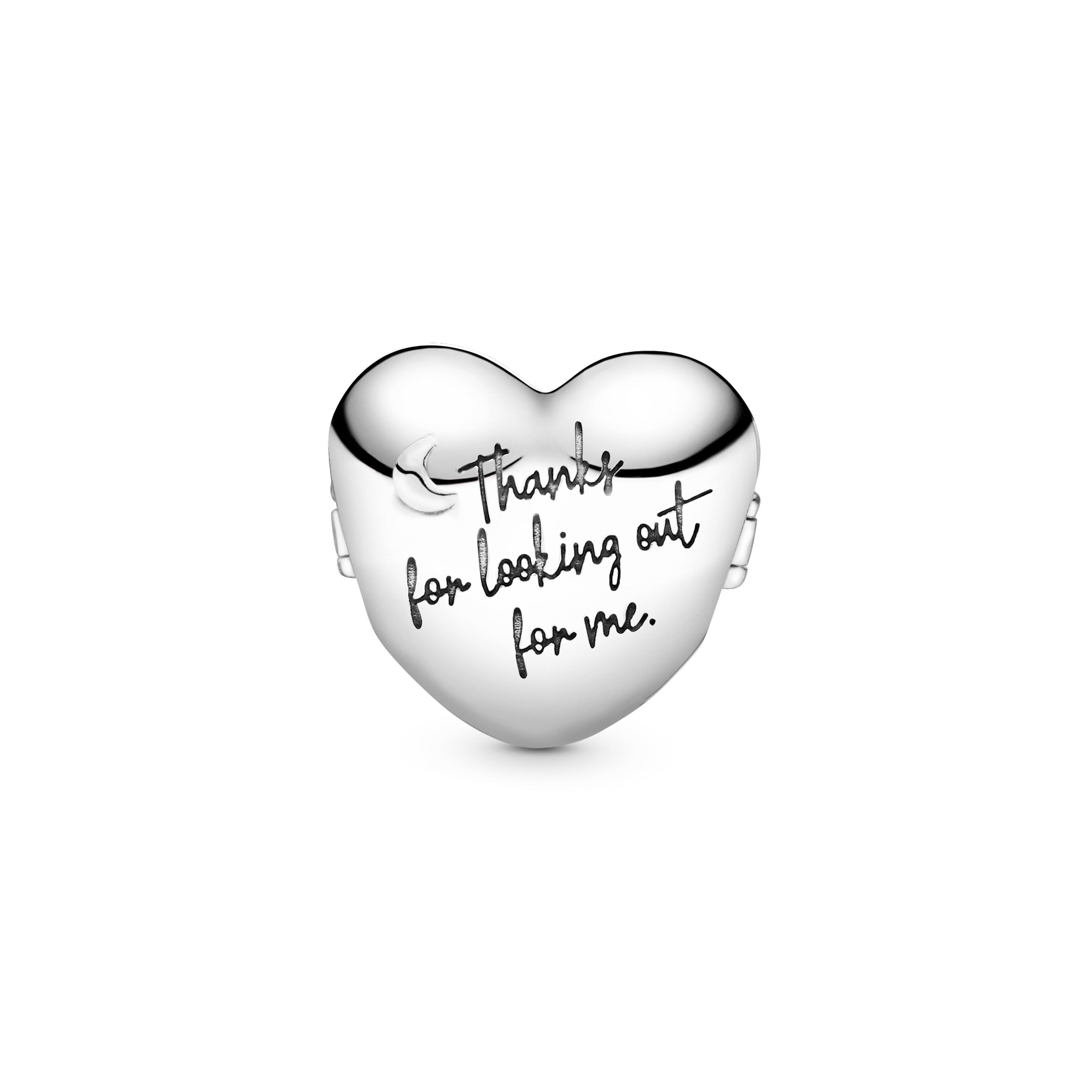 Mum heart silver charm with blue enamel