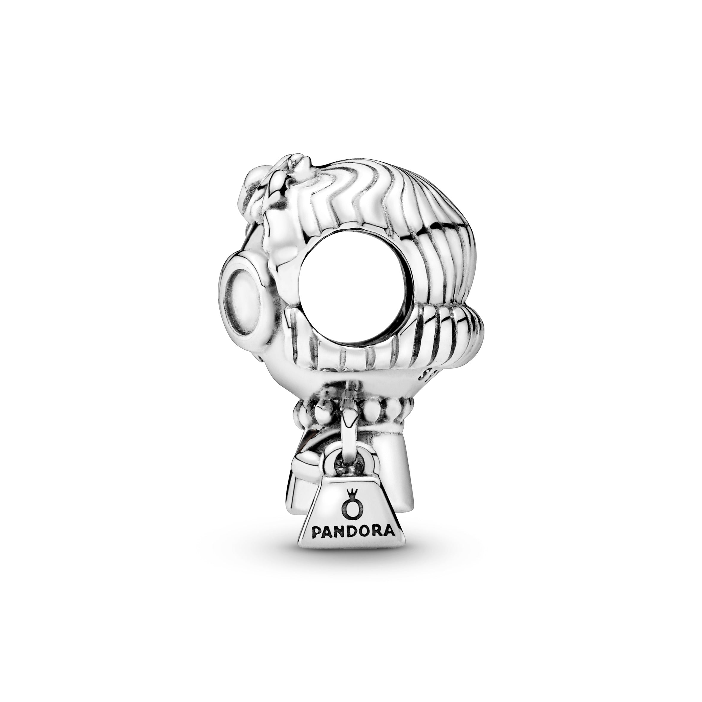 Grandmother silver charm with pink enamel