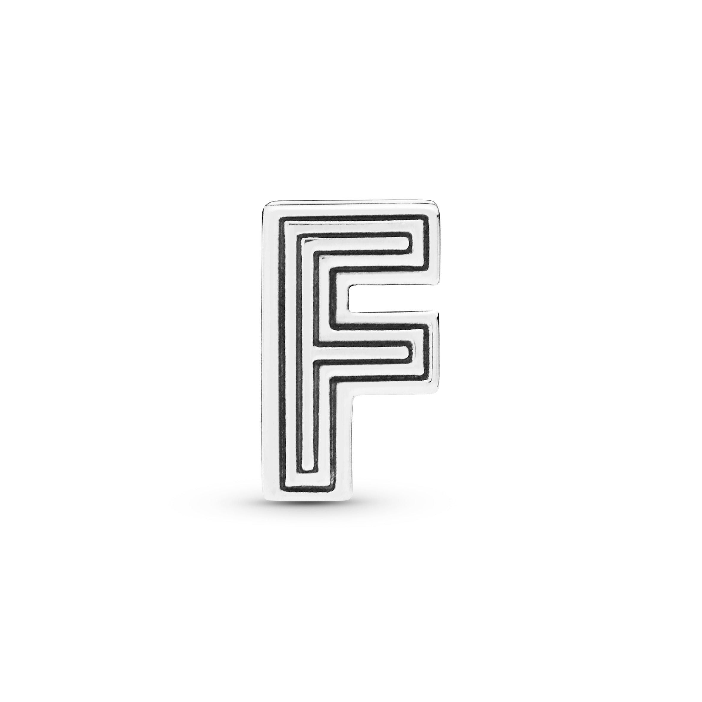 Pandora Reflexions letter F silver clip charm