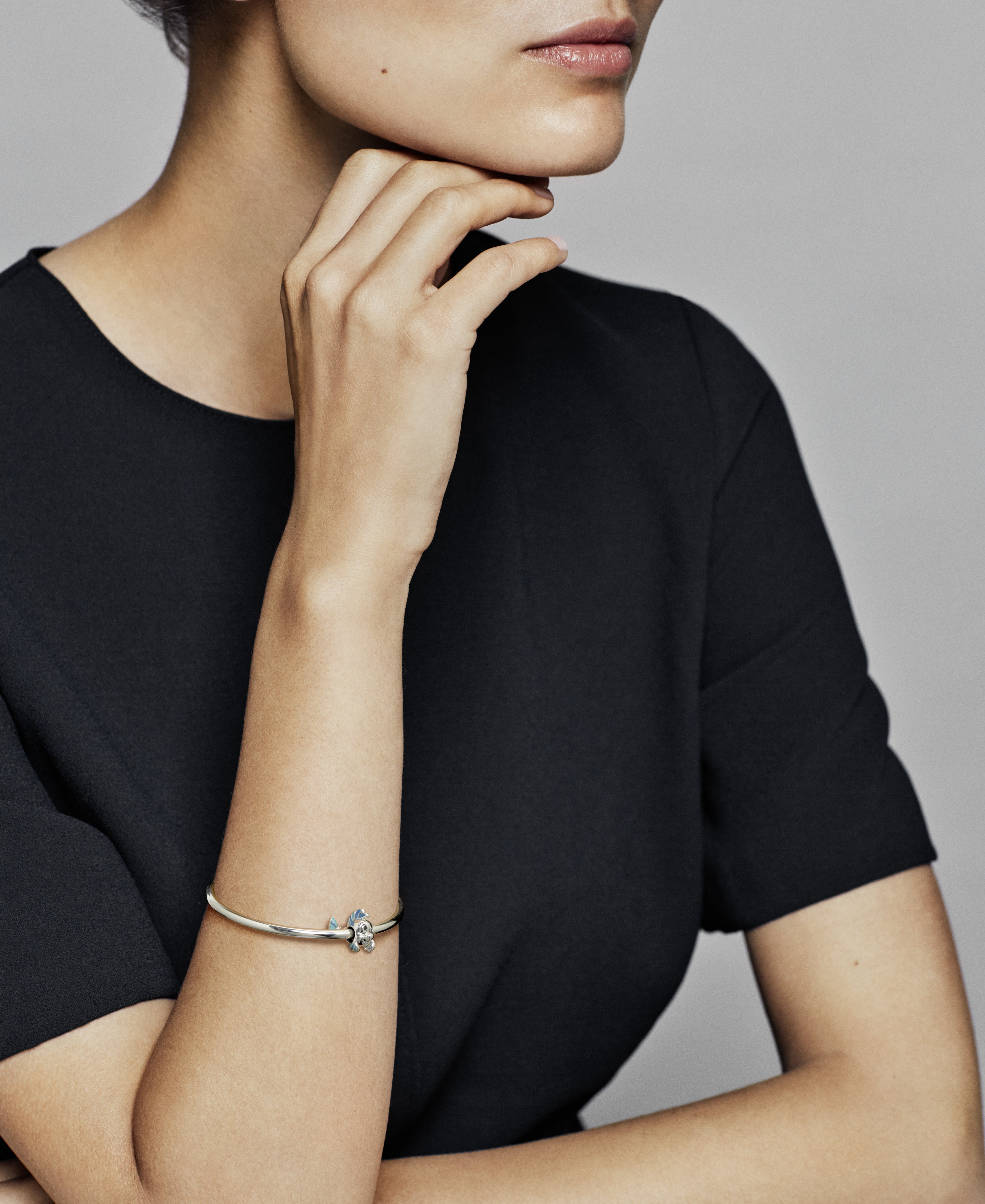 Disney Flounder sterling silver charm with blue enamel