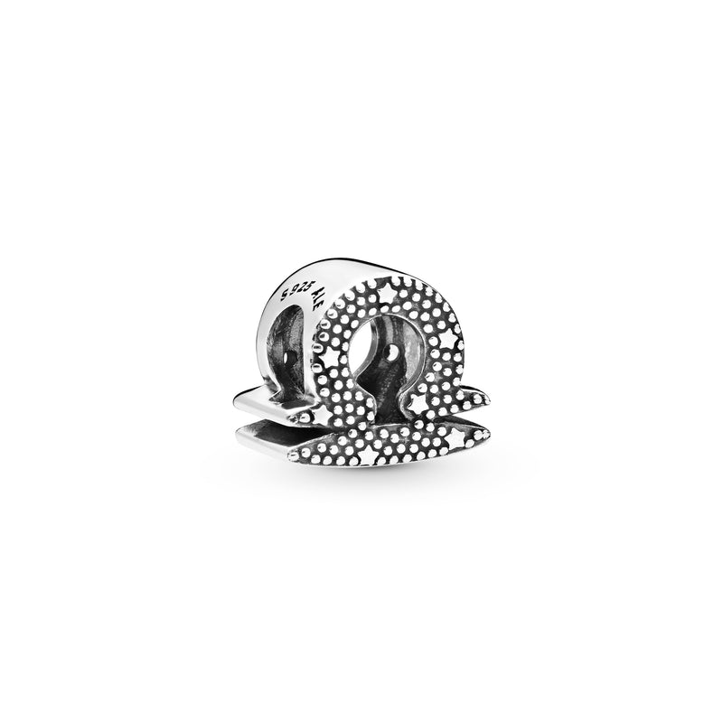 Libra sterling silver charm with clear cubic zirconia