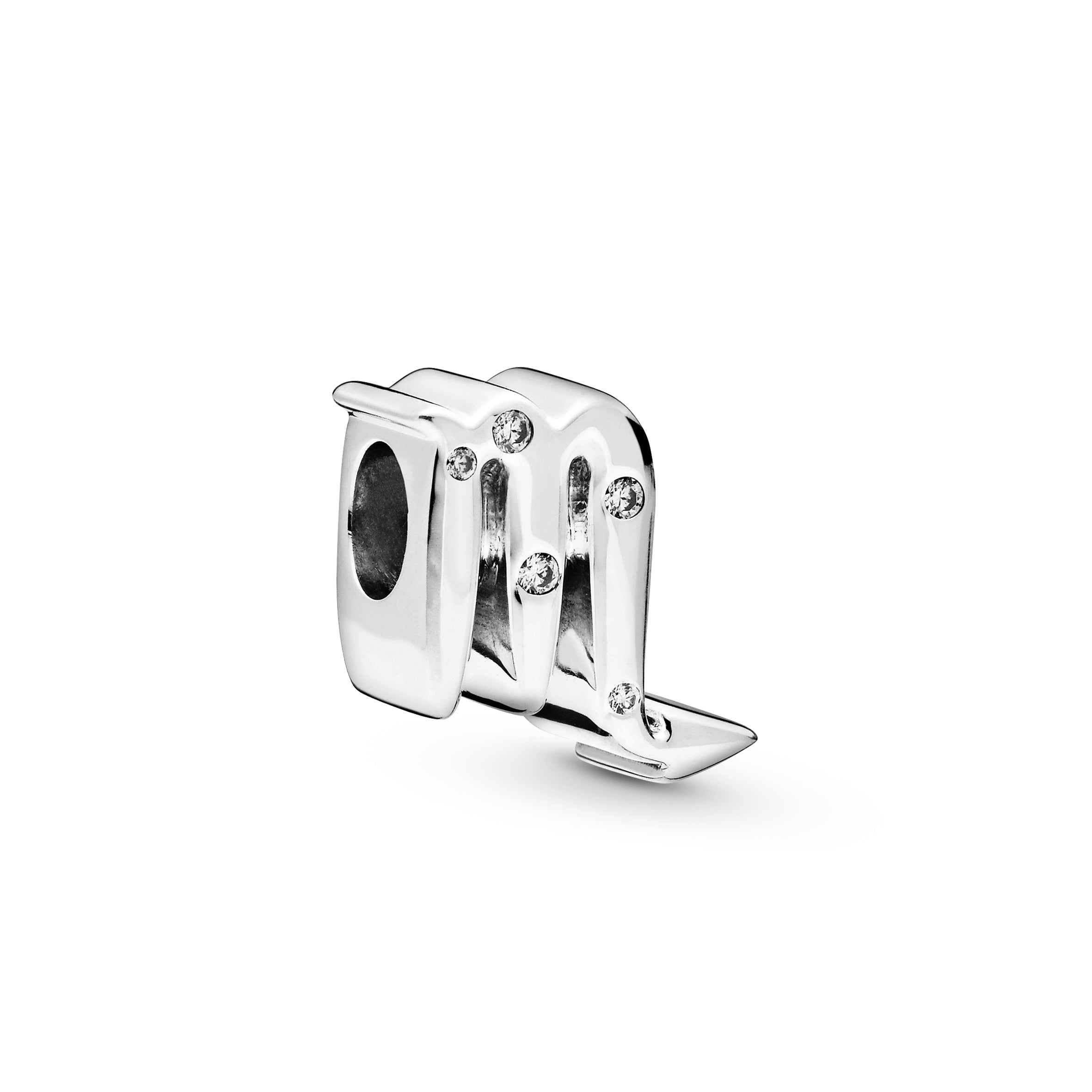 Scorpio sterling silver charm with clear cubic zirconia