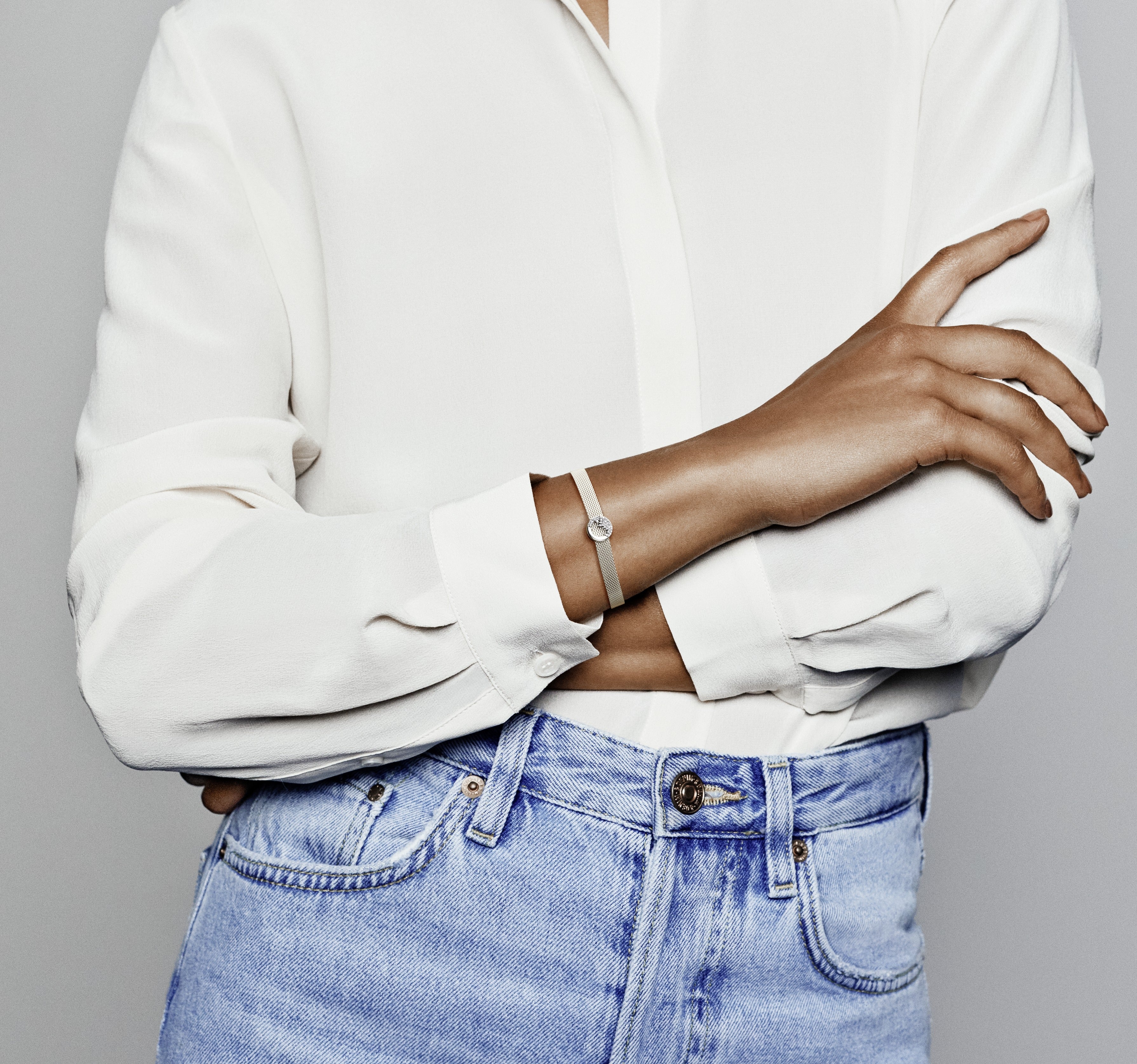 Sterling silver clip with clear cubic zirconia