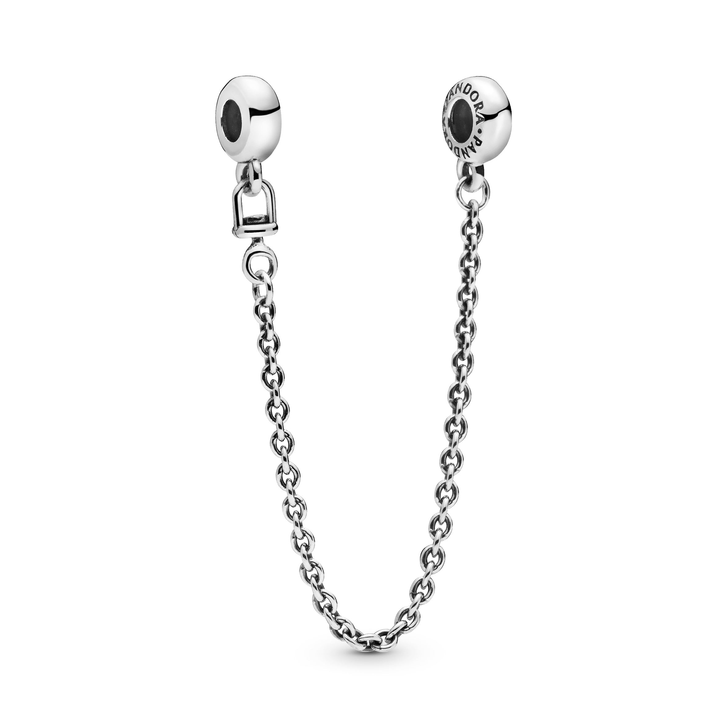 Sterling silver safety chain with silicone grip