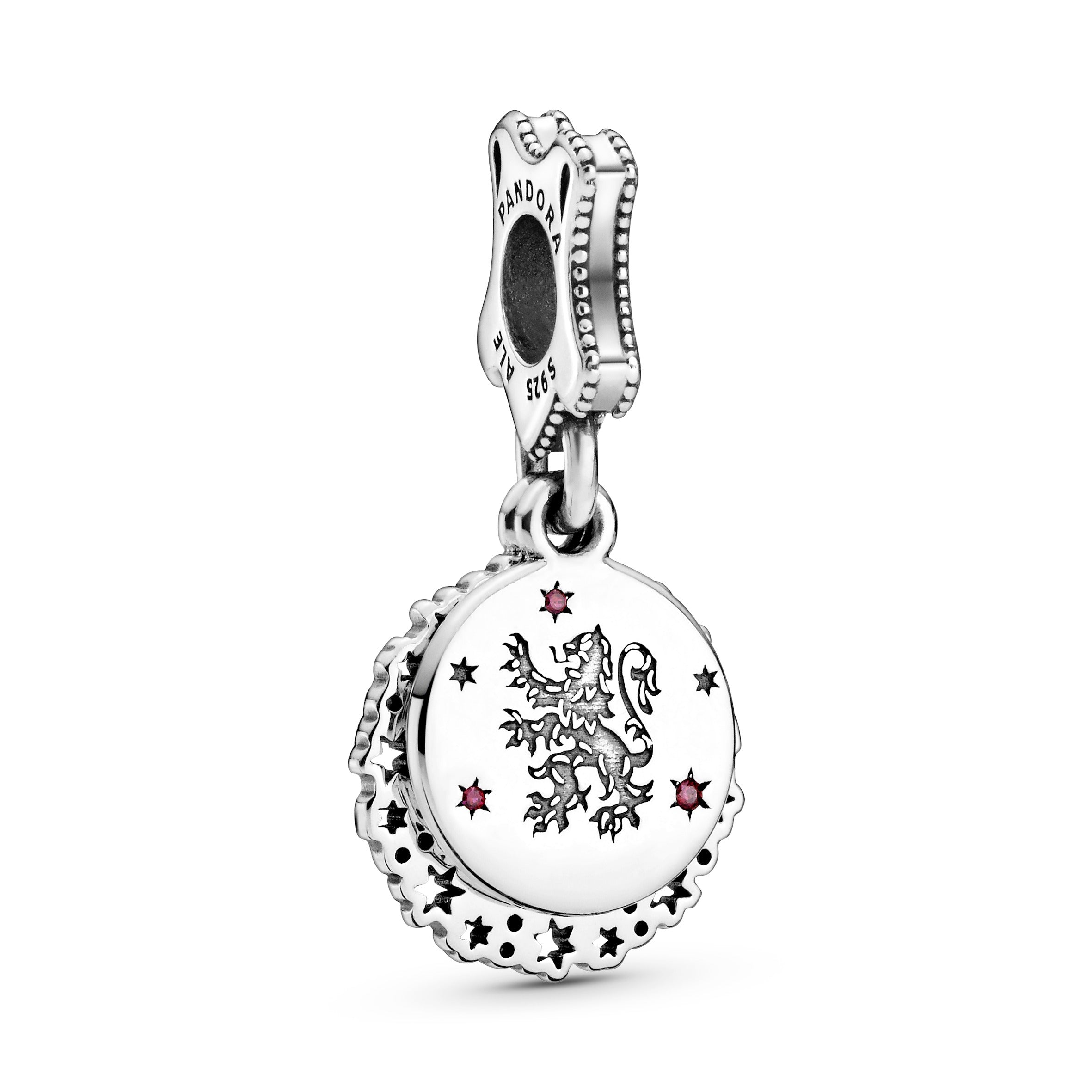 Harry Potter, Gryffindor sterling silver dangle with red cubic zirconia