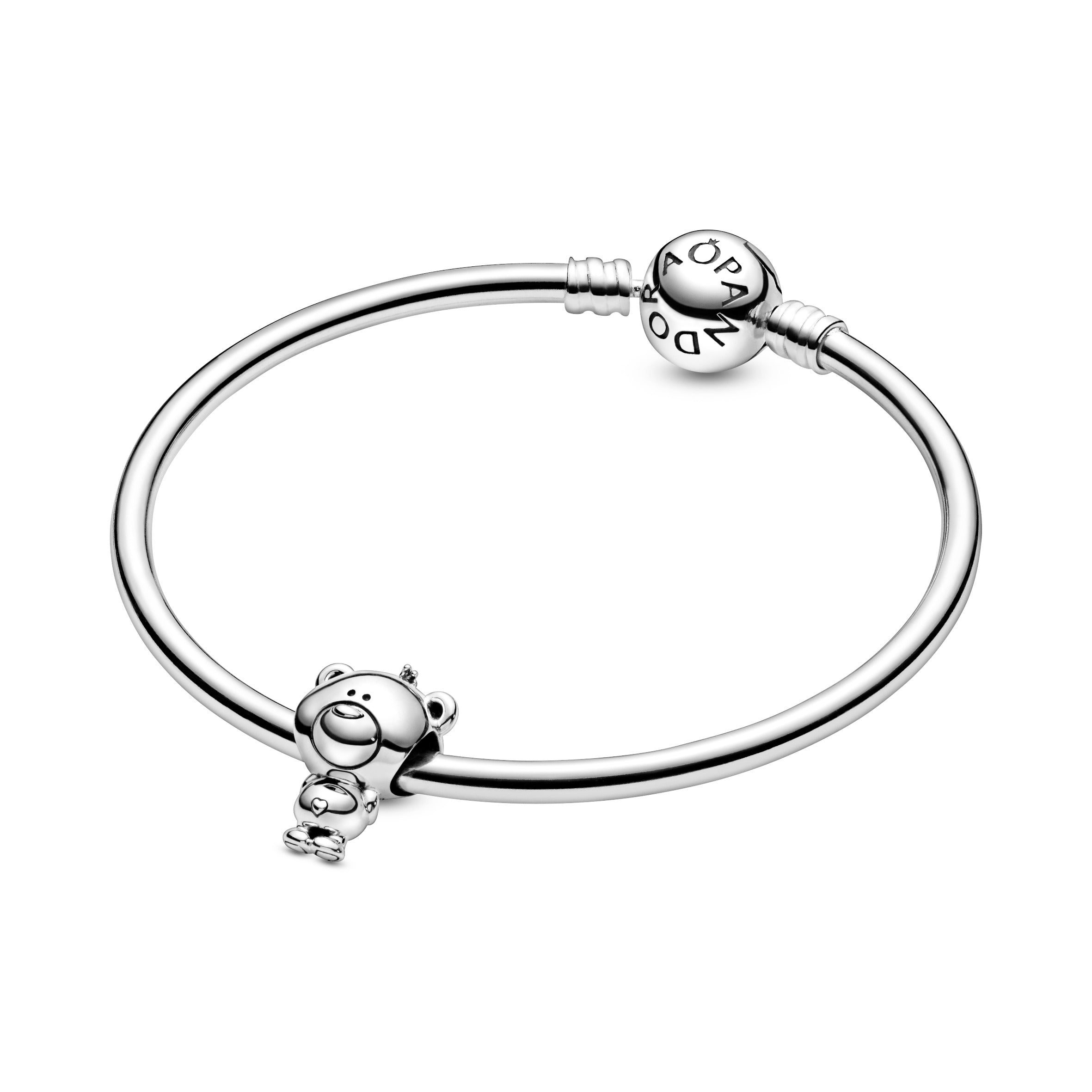 Teddy bear sterling silver charm