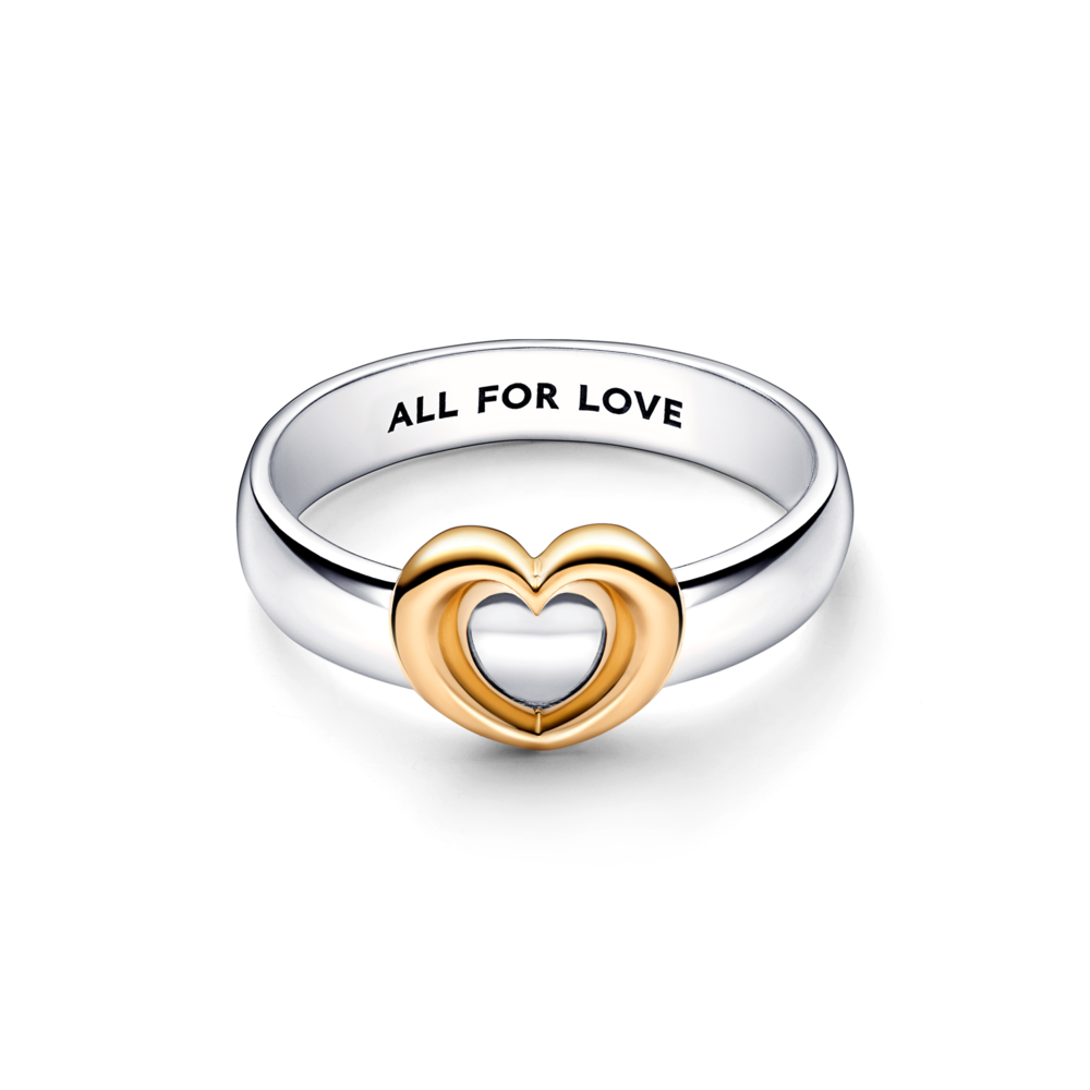 Radiant Two-tone Sliding Heart Ring