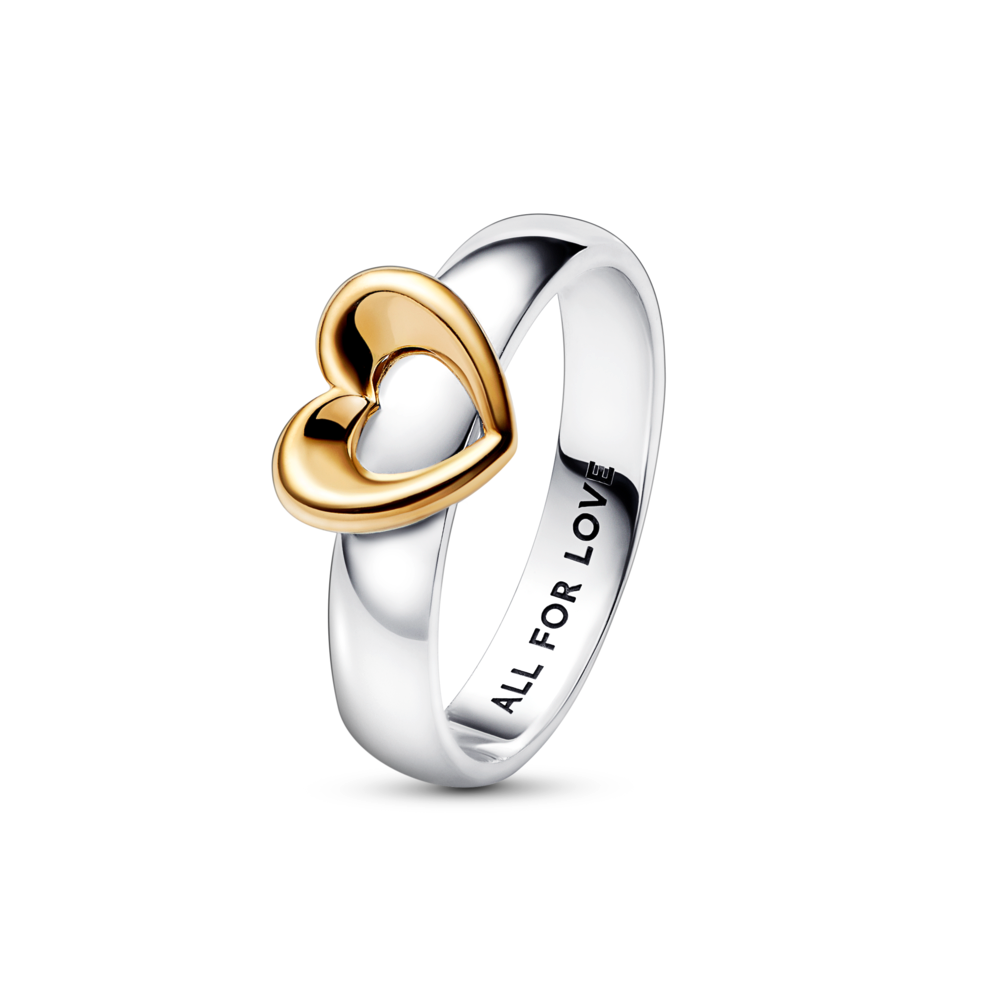 Radiant Two-tone Sliding Heart Ring