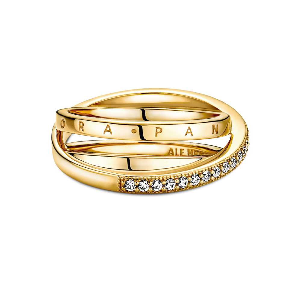 Crossover Pavé Triple Band Ring