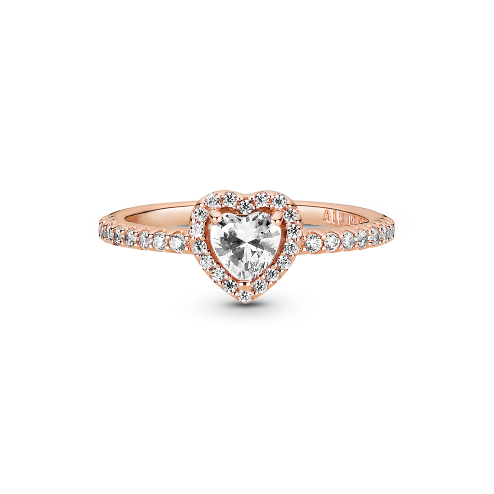 Sparkling Elevated Heart Ring