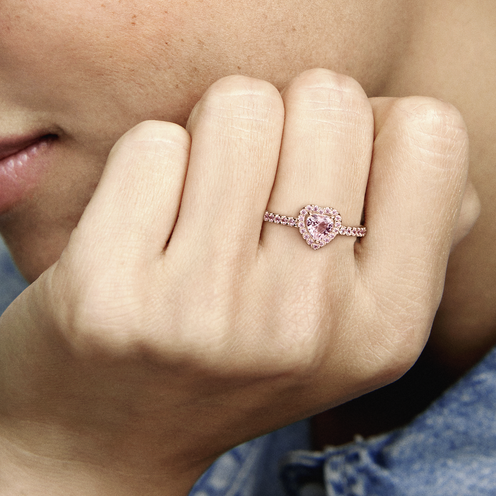 Sparkling Elevated Heart Ring