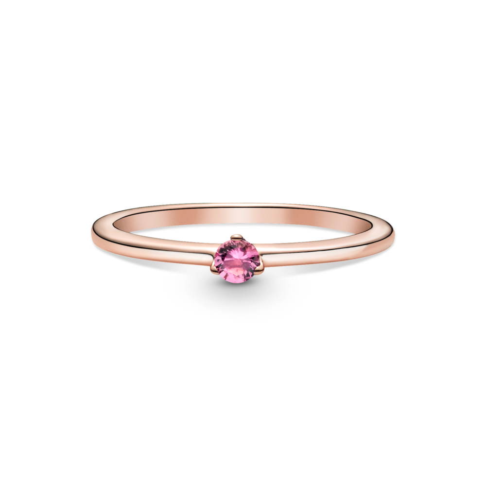 Pink Solitaire Ring