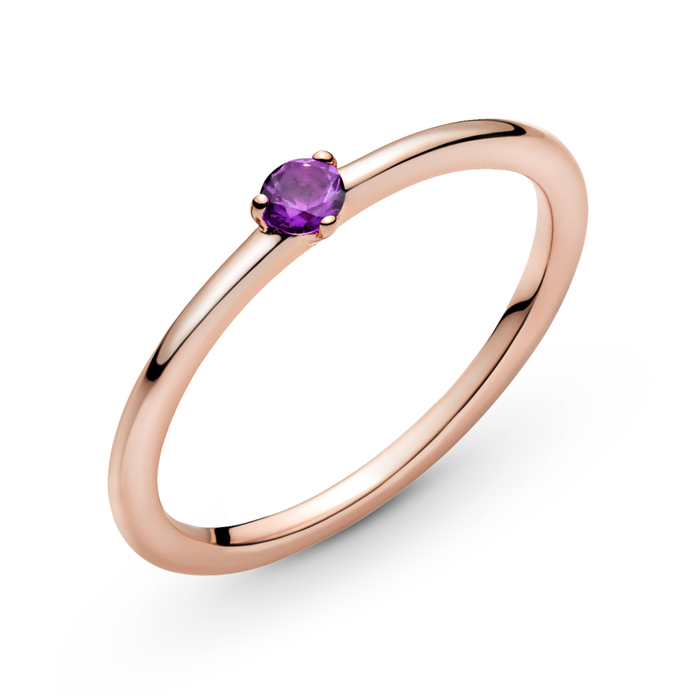 Purple Solitaire Ring