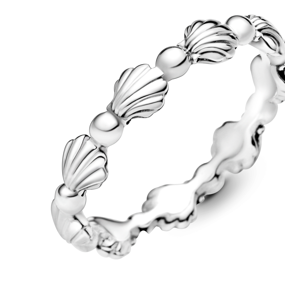 Beaded Seashell Band Ring