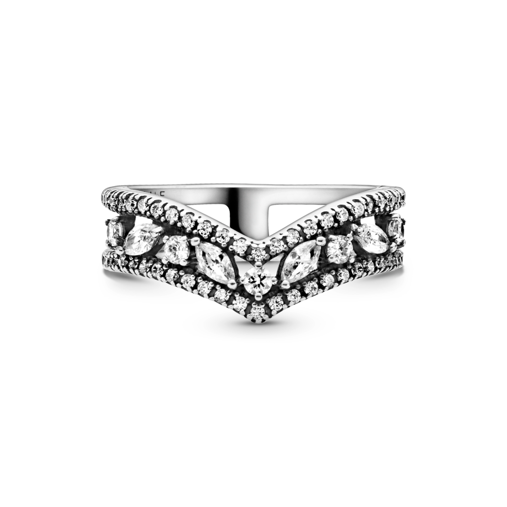 Sparkling Marquise Double Wishbone Ring