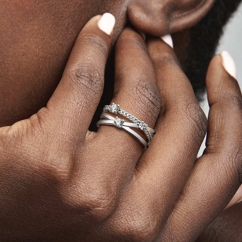 Sparkling Triple Band Ring
