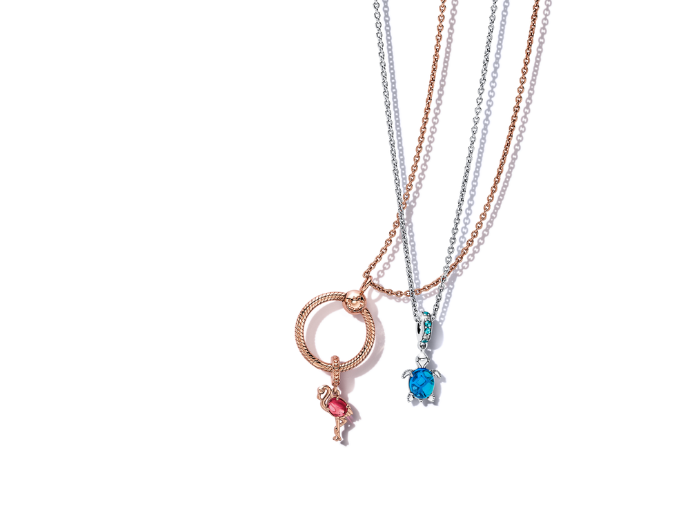 Pink Murano Glass Flamingo Dangle Charm