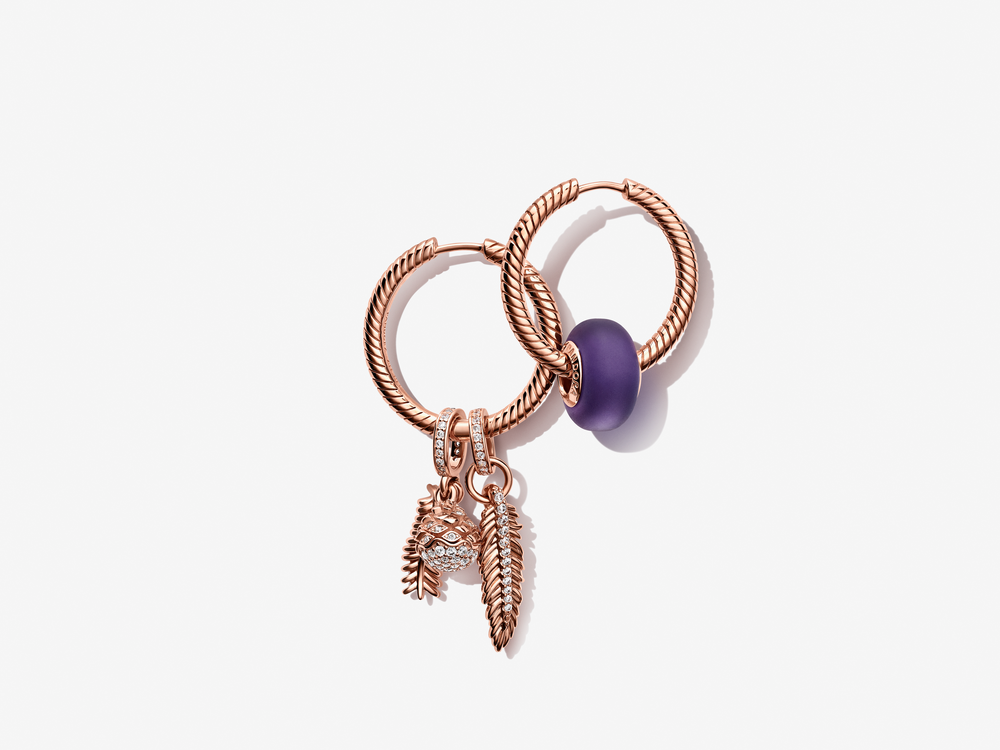 Sparkling Pine Cone Dangle Charm