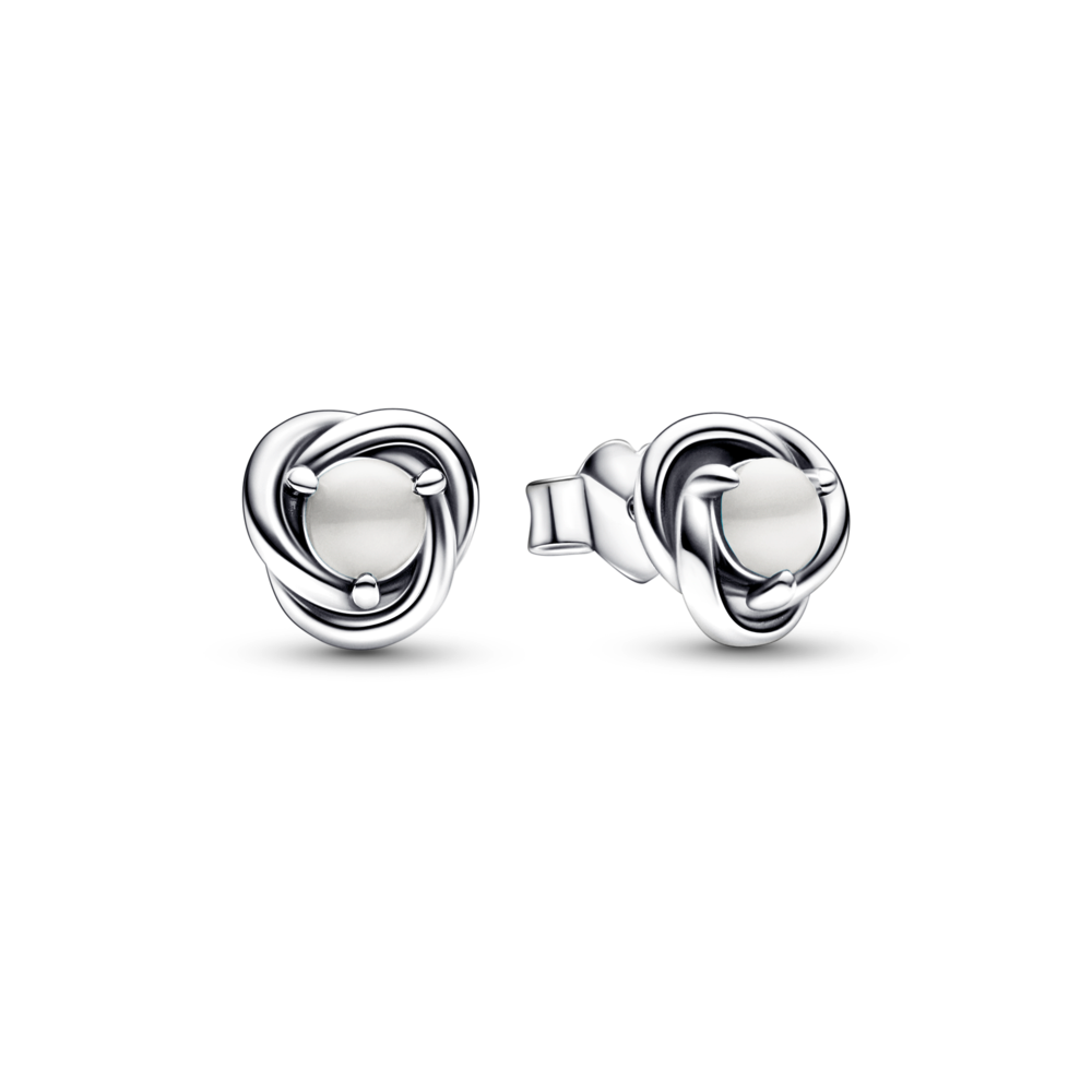 White Eternity Circle Stud Earrings