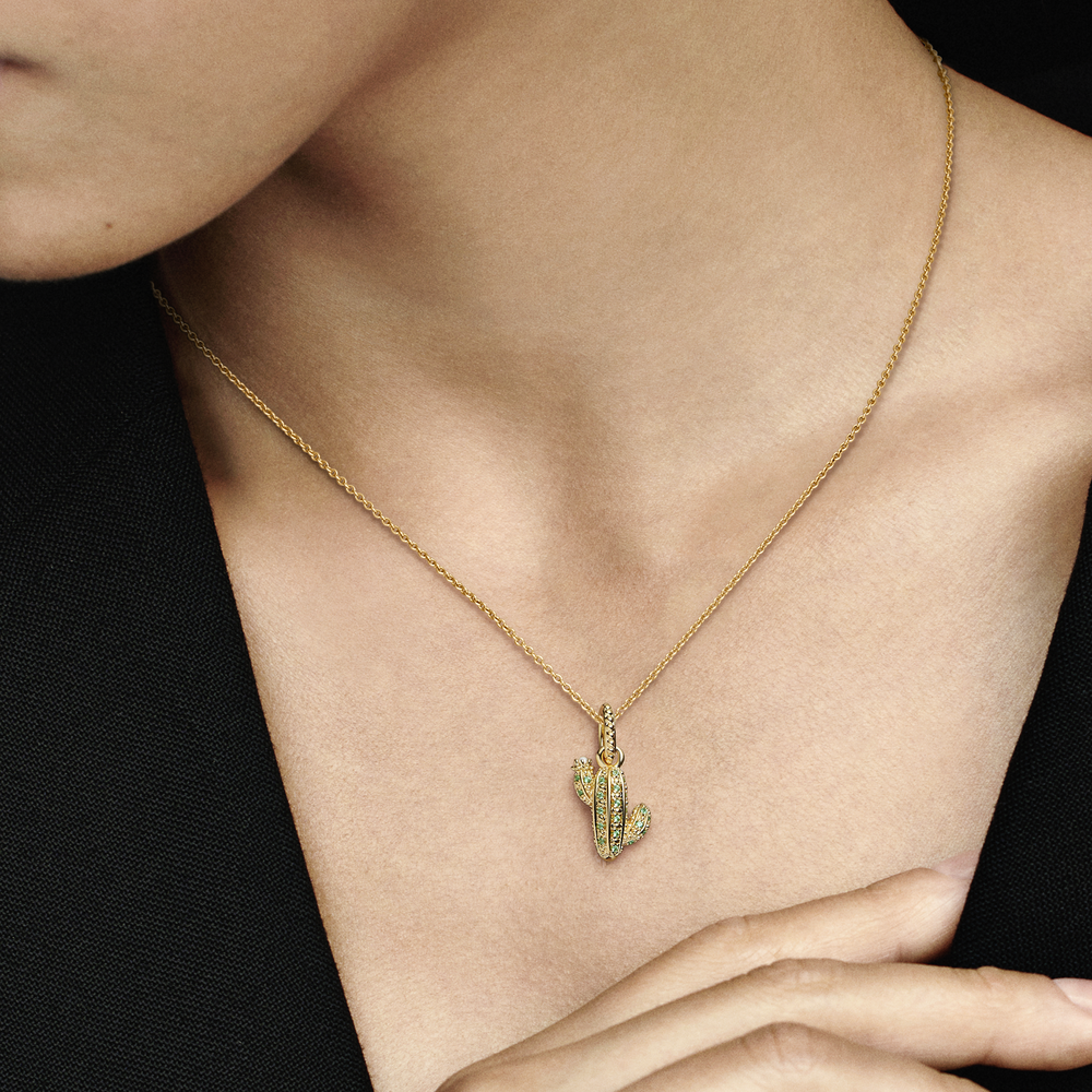 Sparkling Desert Cactus Pendant