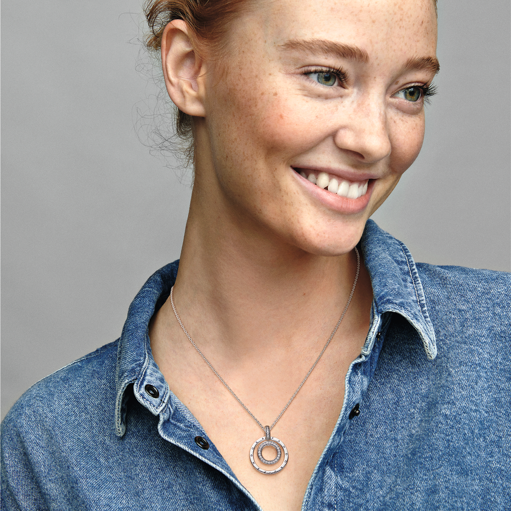 Pandora Signature Pavé & Beads Pendant & Necklace