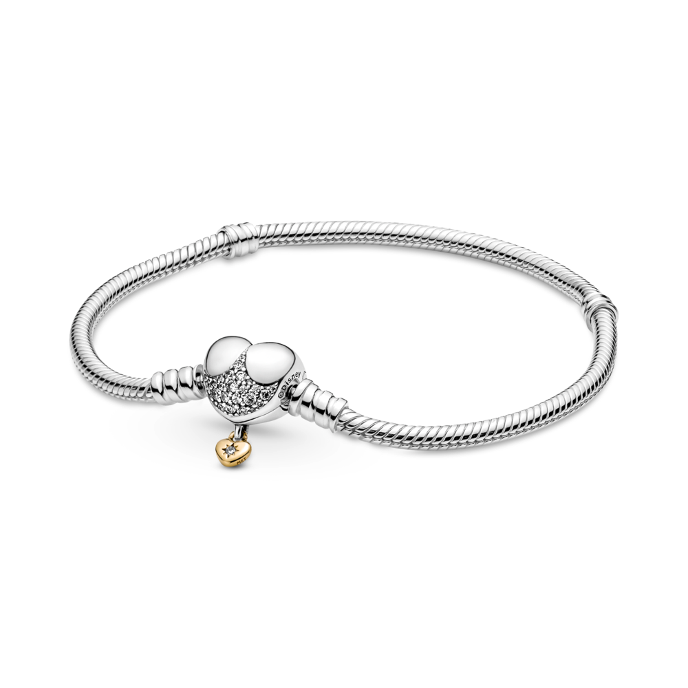 Disney Pandora Moments Heart Clasp Snake Chain Bracelet