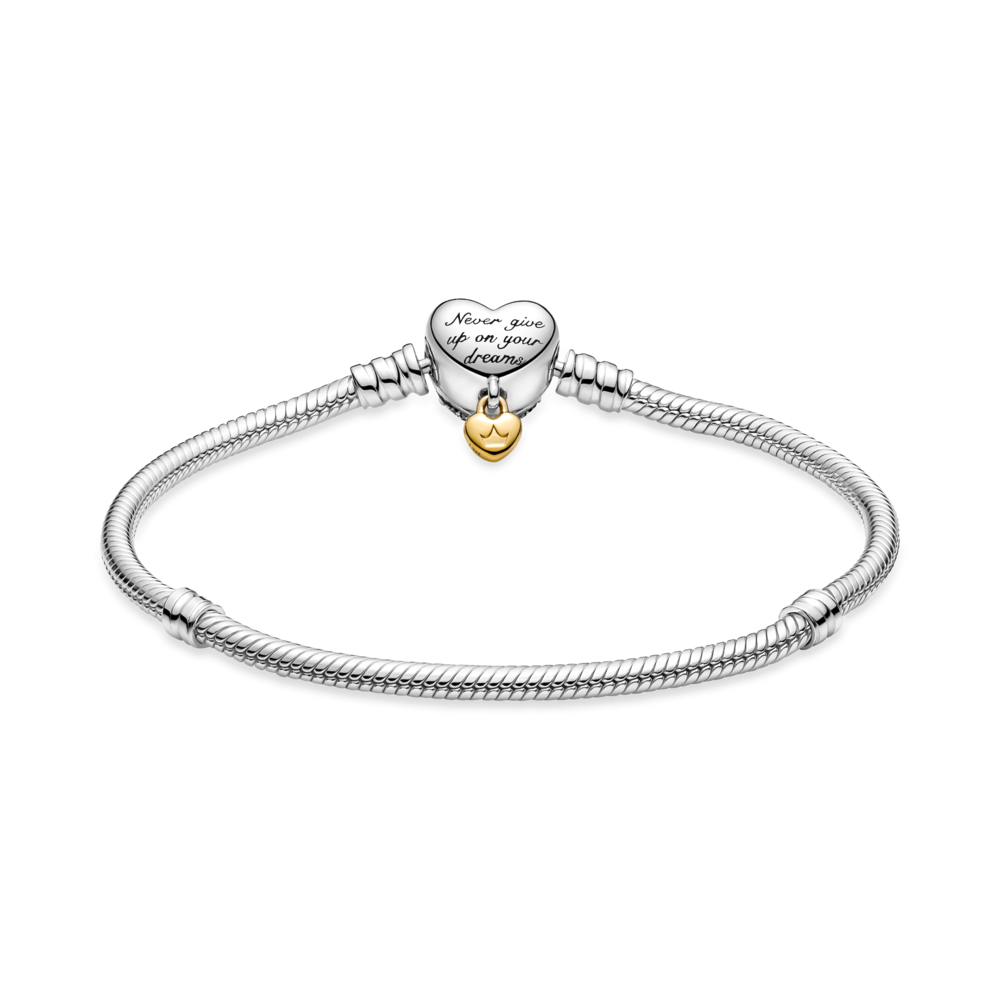 Disney Pandora Moments Heart Clasp Snake Chain Bracelet