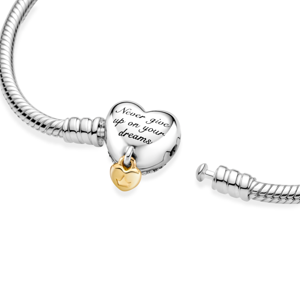 Disney Pandora Moments Heart Clasp Snake Chain Bracelet