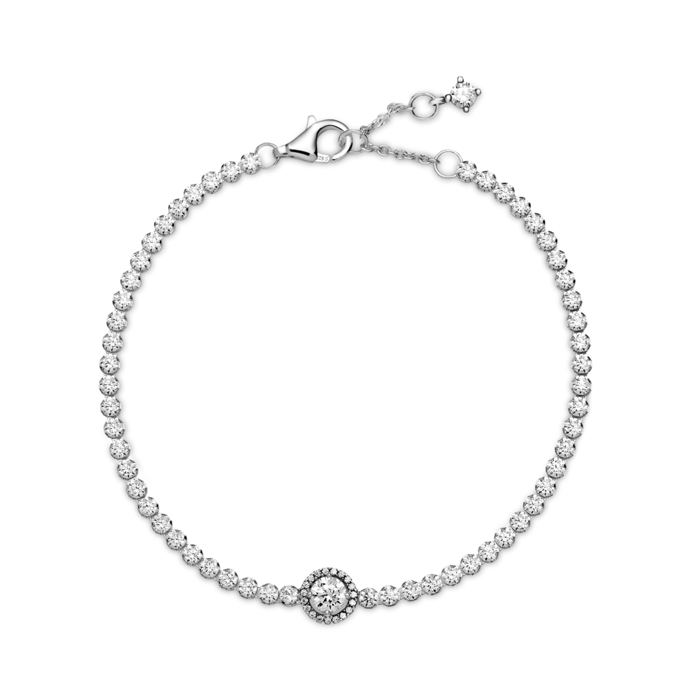 Sparkling Halo Tennis Bracelet